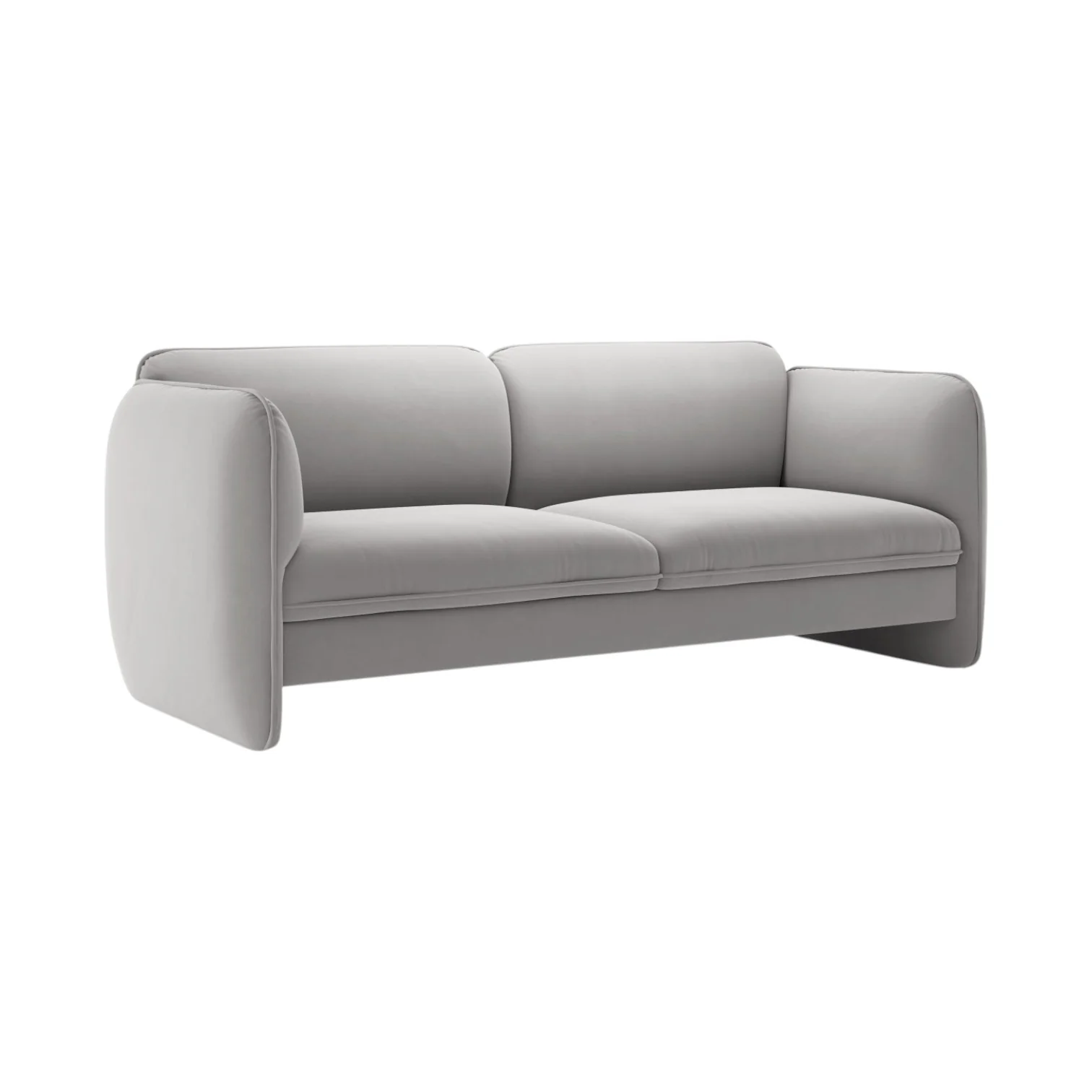 Sofa aksamitna 3-osobowa GEORGIA jasnoszary
