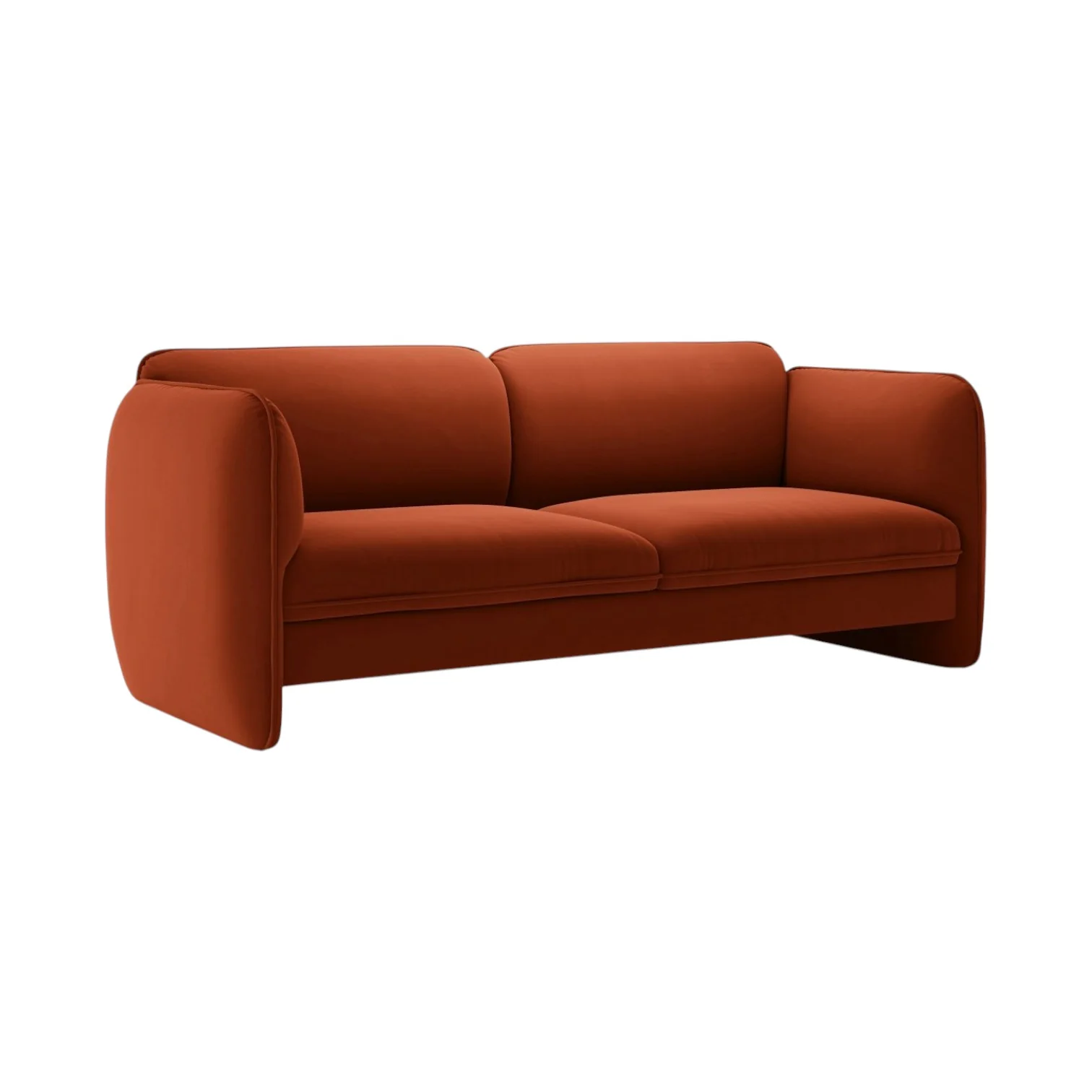 Sofa aksamitna 3-osobowa GEORGIA kasztanowy