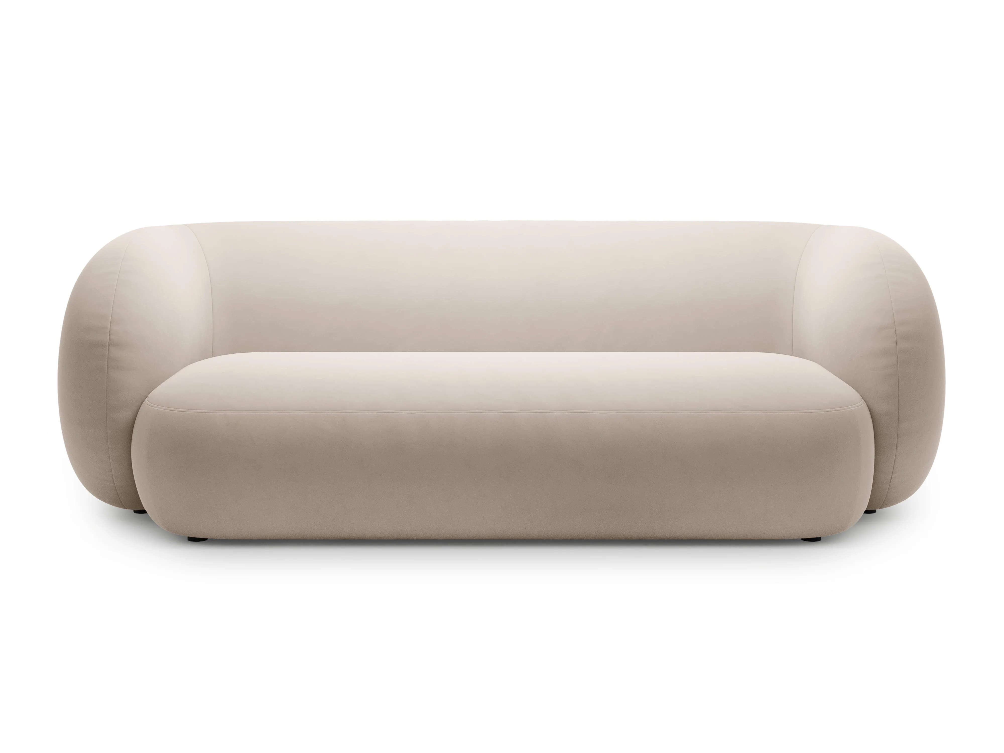 Sofa aksamitna 3-osobowa KATE beżowy - Image 2
