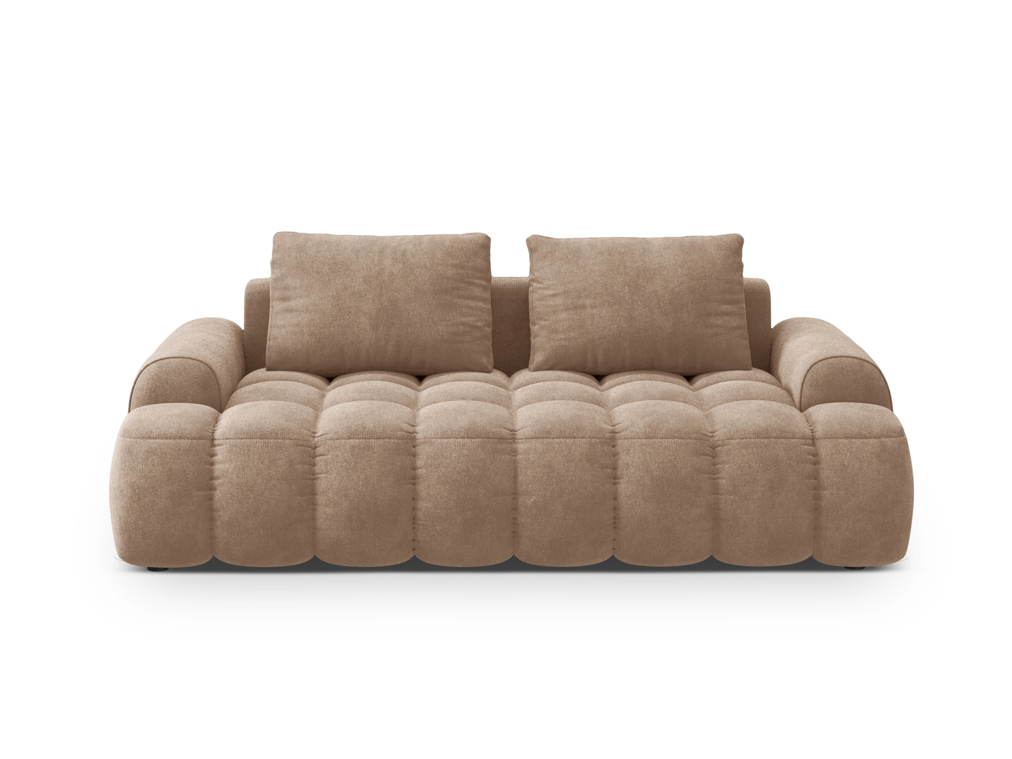 Sofa aksamitna 3-osobowa LINZ ciemnobeżowy - Image 4
