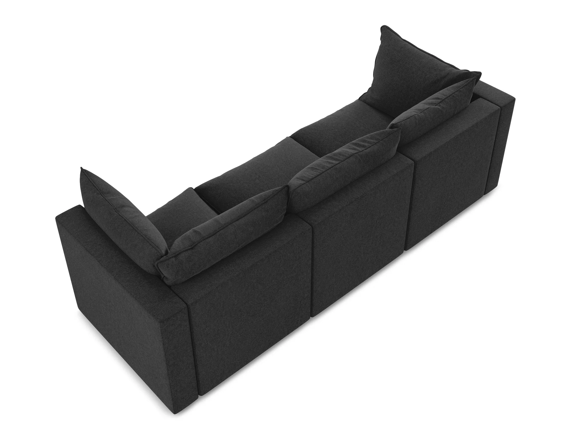 Sofa aksamitna 3-osobowa MANAO czarny - Image 5