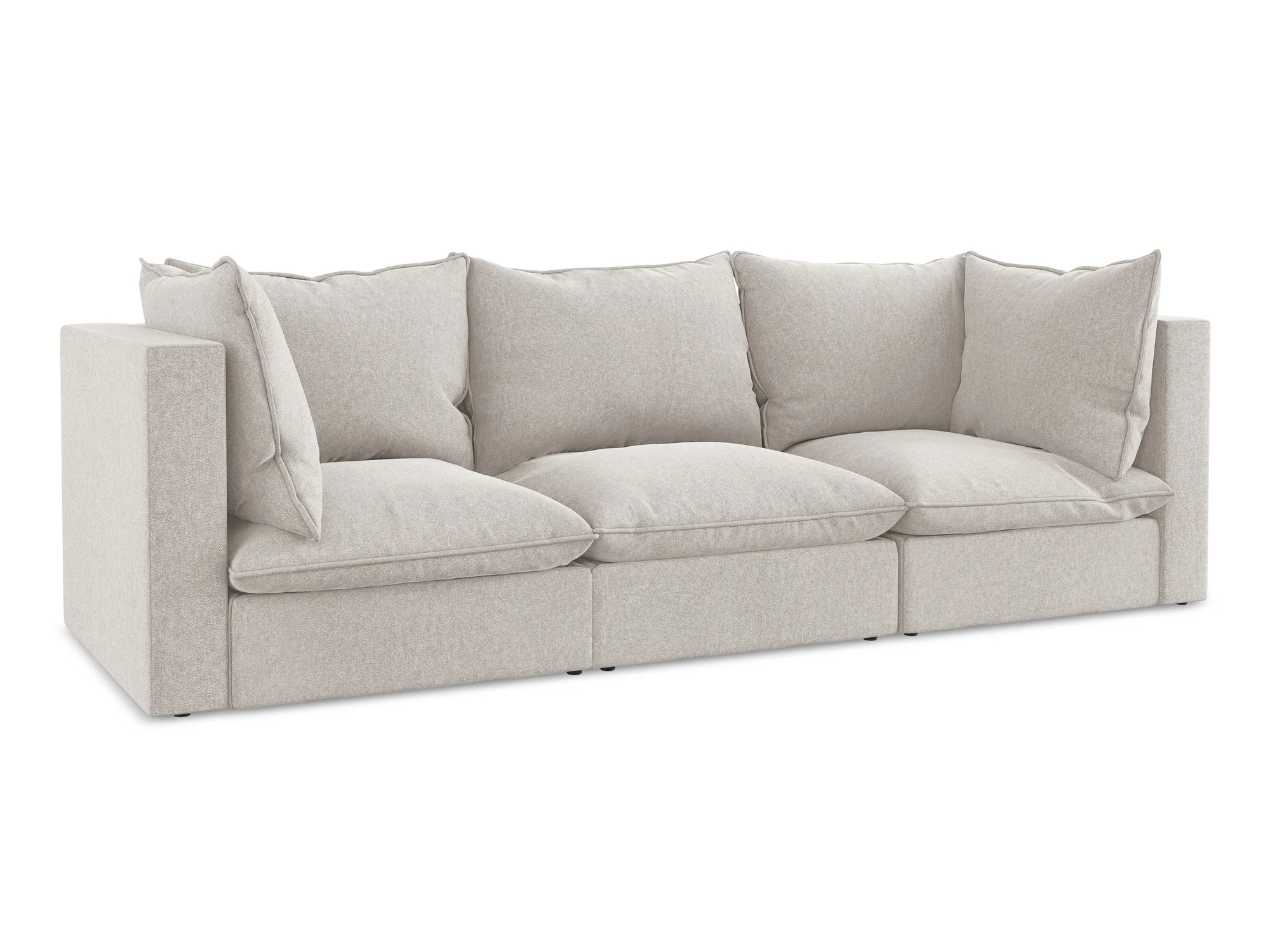 Sofa aksamitna 3-osobowa MANAO jasnobeżowy