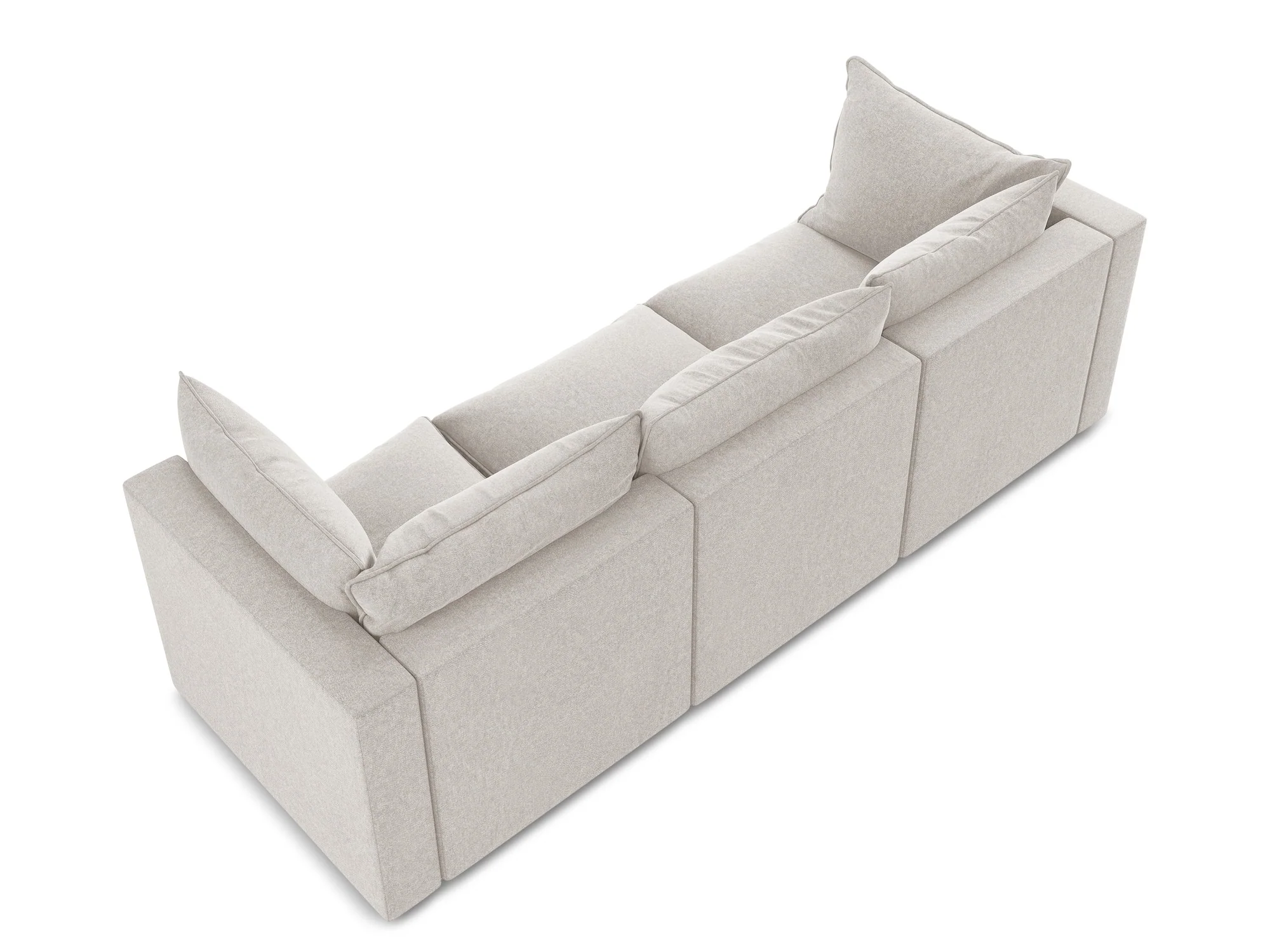 Sofa aksamitna 3-osobowa MANAO jasnobeżowy - Image 5