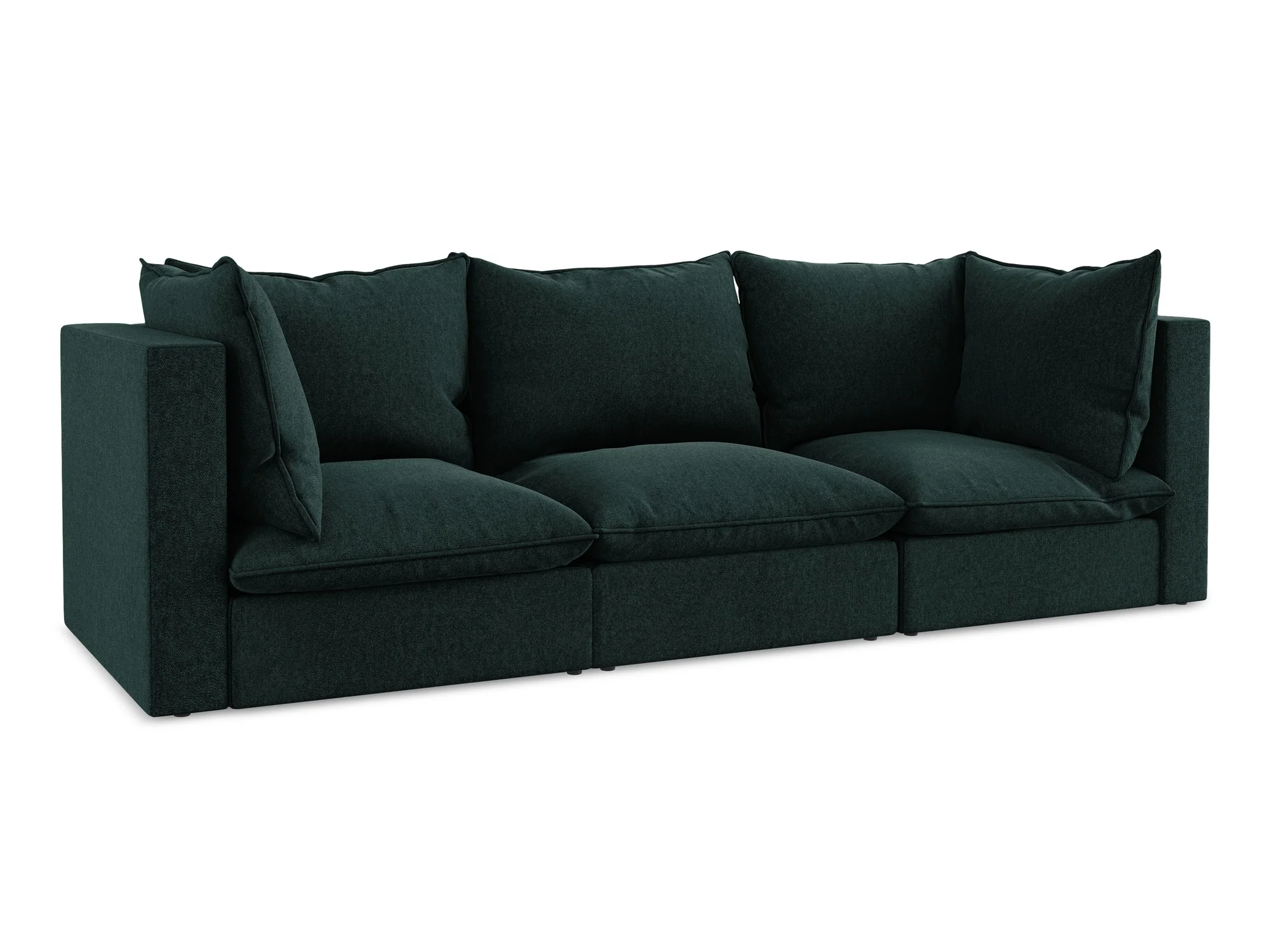 Sofa aksamitna 3-osobowa MANAO szarozielony