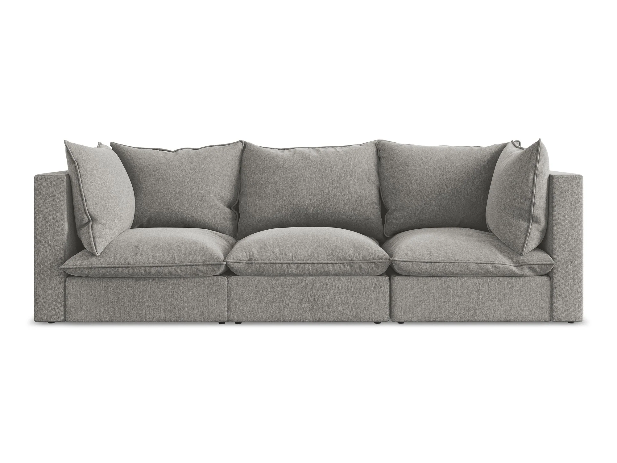 Sofa aksamitna 3-osobowa MANAO szary - Image 3