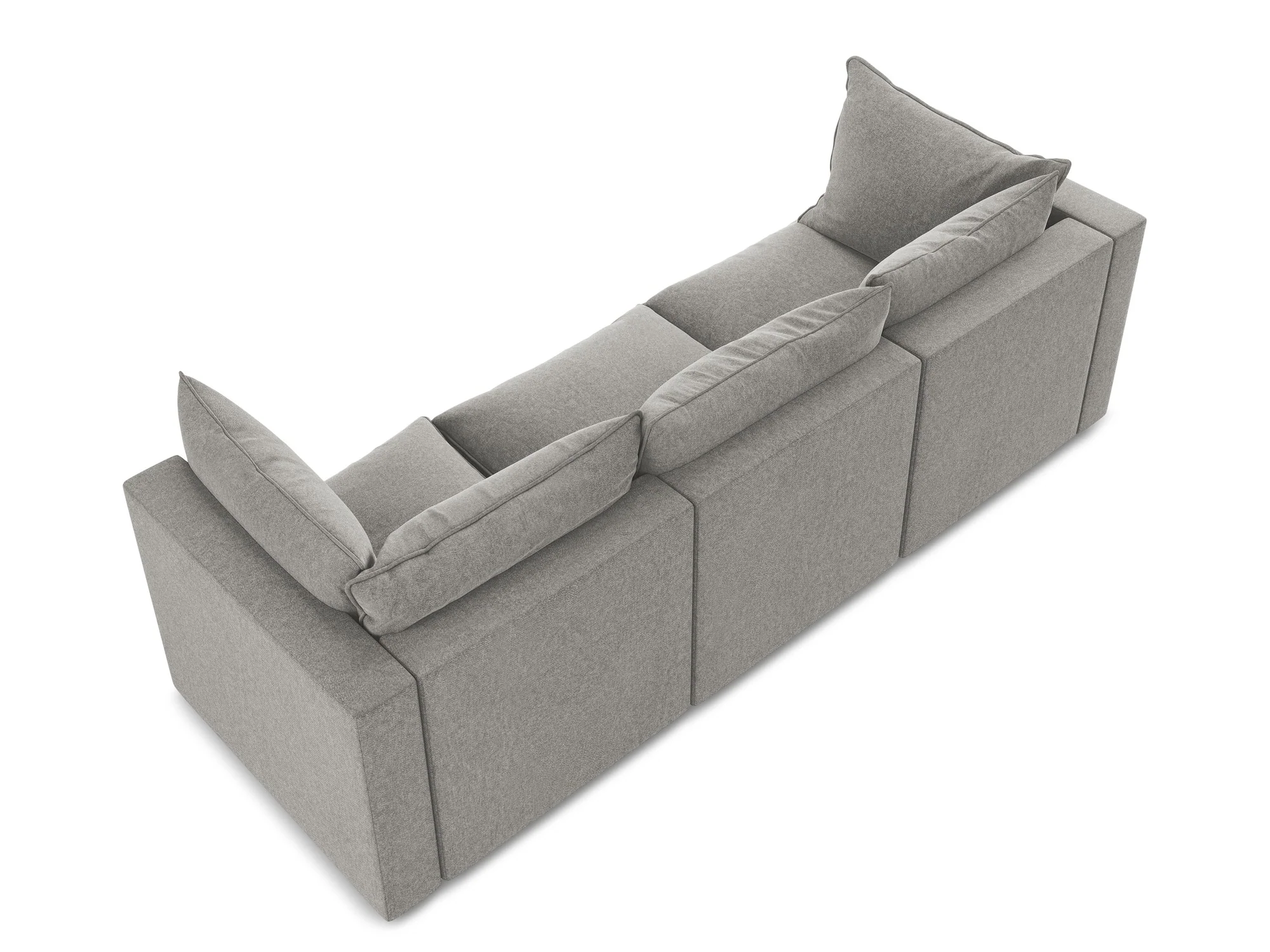 Sofa aksamitna 3-osobowa MANAO szary - Image 4