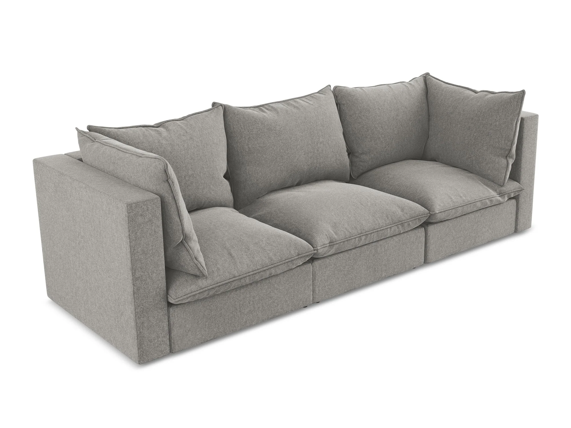 Sofa aksamitna 3-osobowa MANAO szary - Image 6
