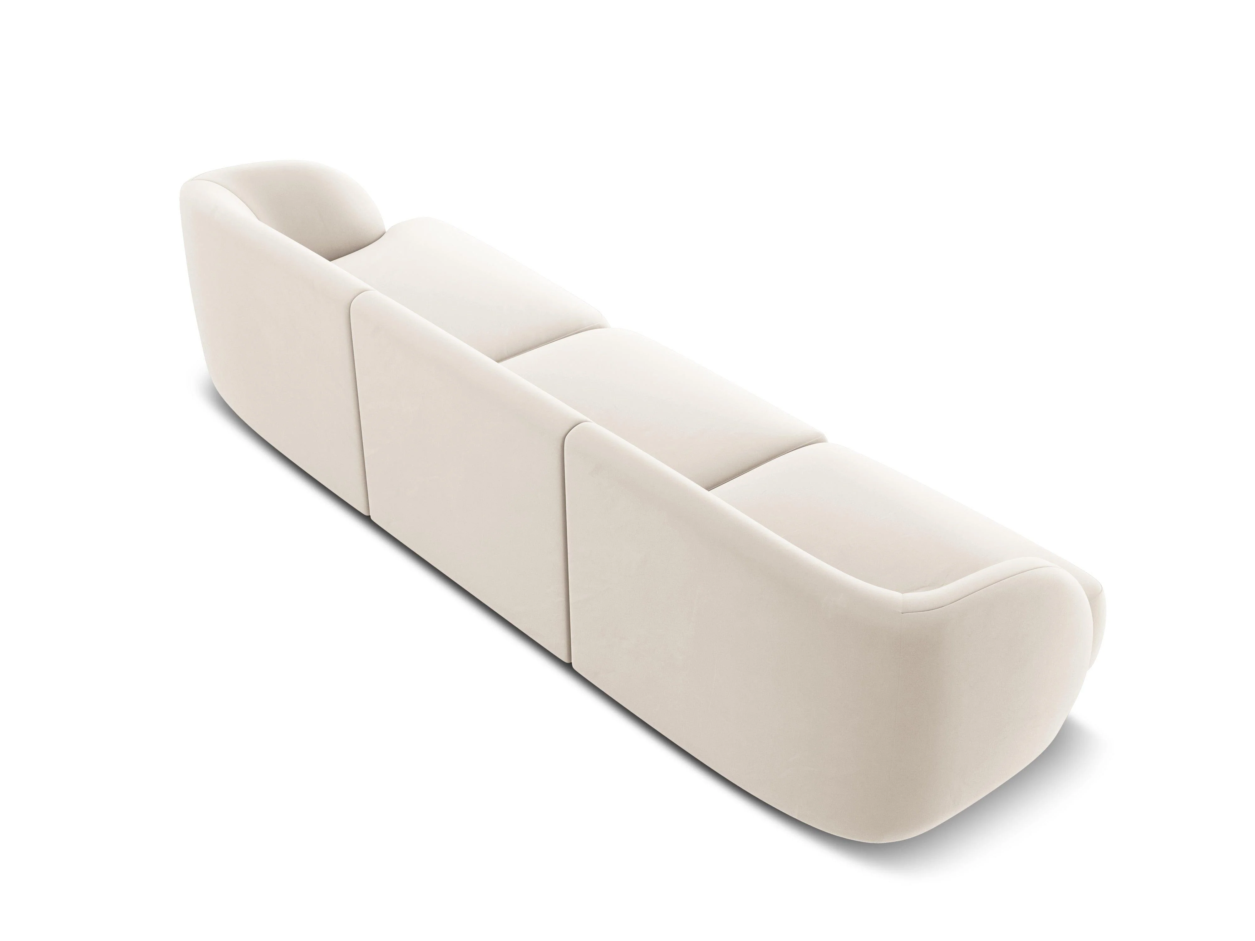 Sofa aksamitna 3-osobowa MILEY beżowy - Image 4