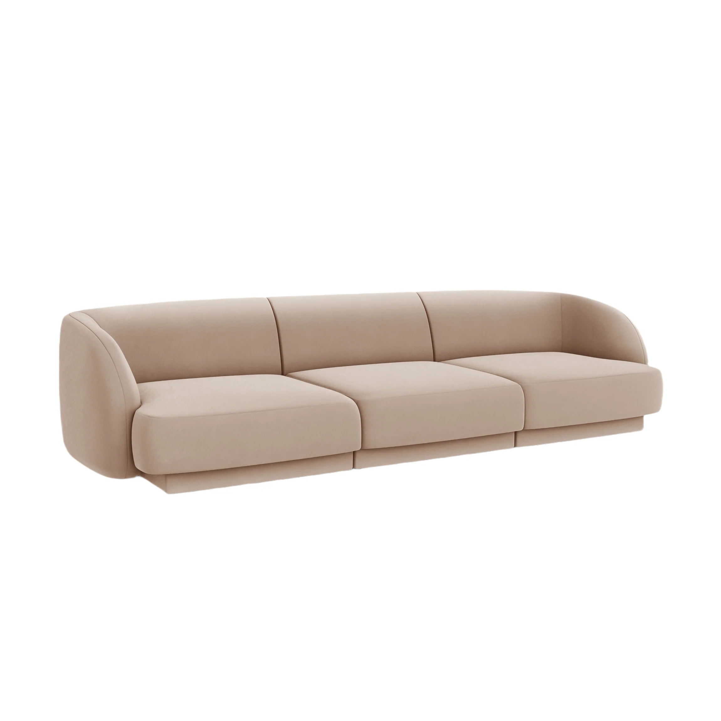 Sofa aksamitna 3-osobowa MILEY cappuccino