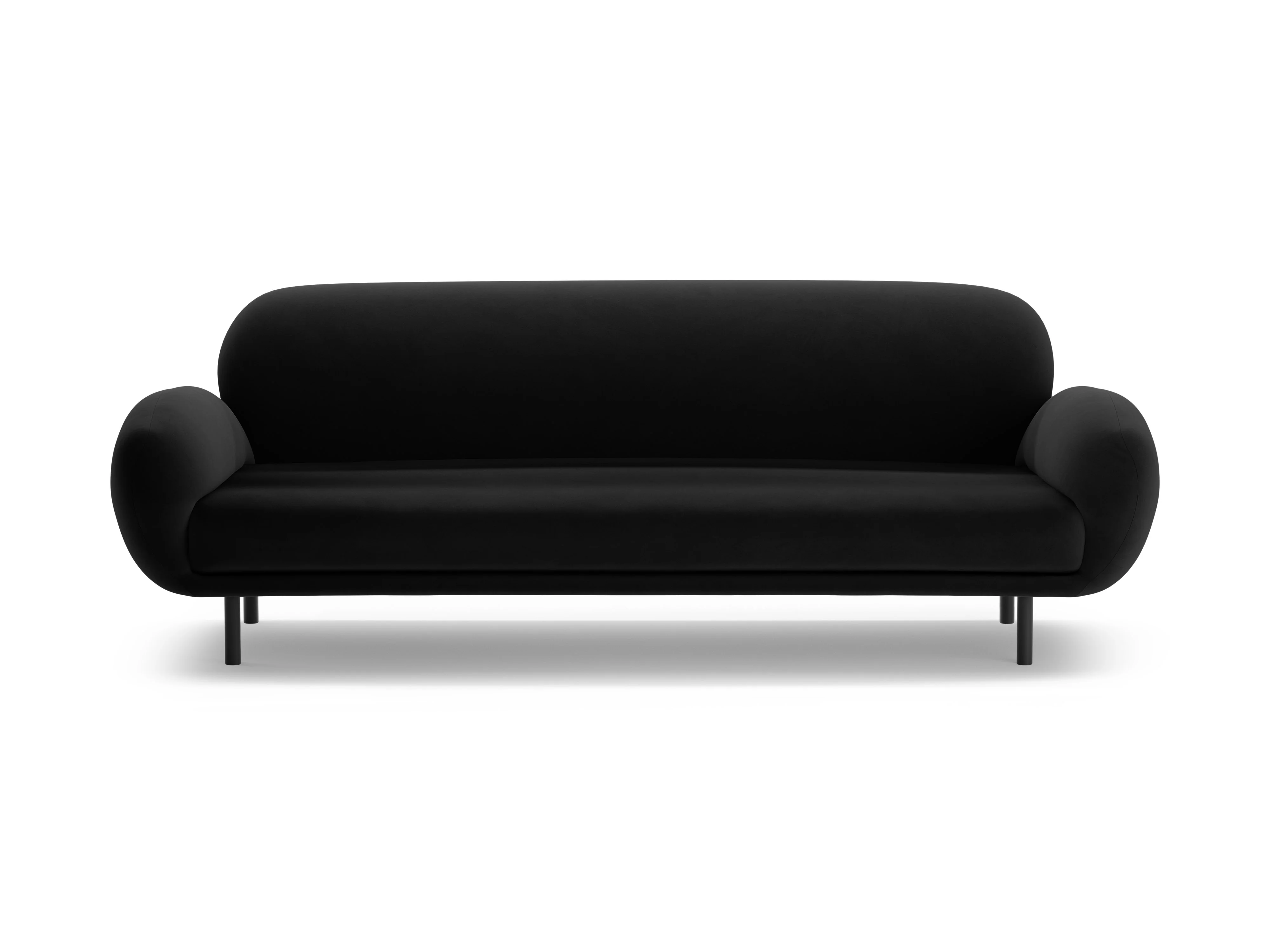 Sofa aksamitna 3-osobowa POPPY czarny - Image 3