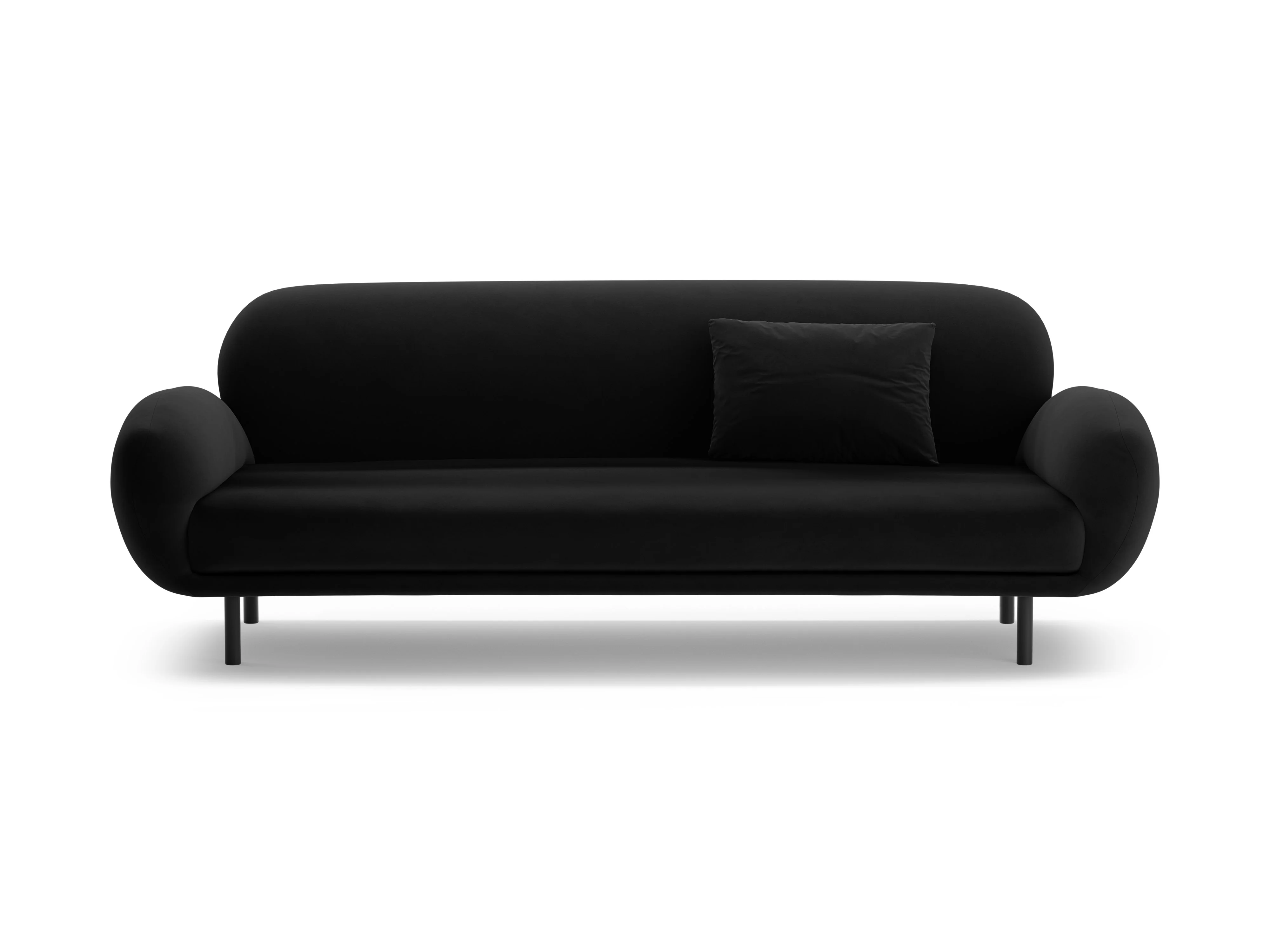 Sofa aksamitna 3-osobowa POPPY czarny - Image 5