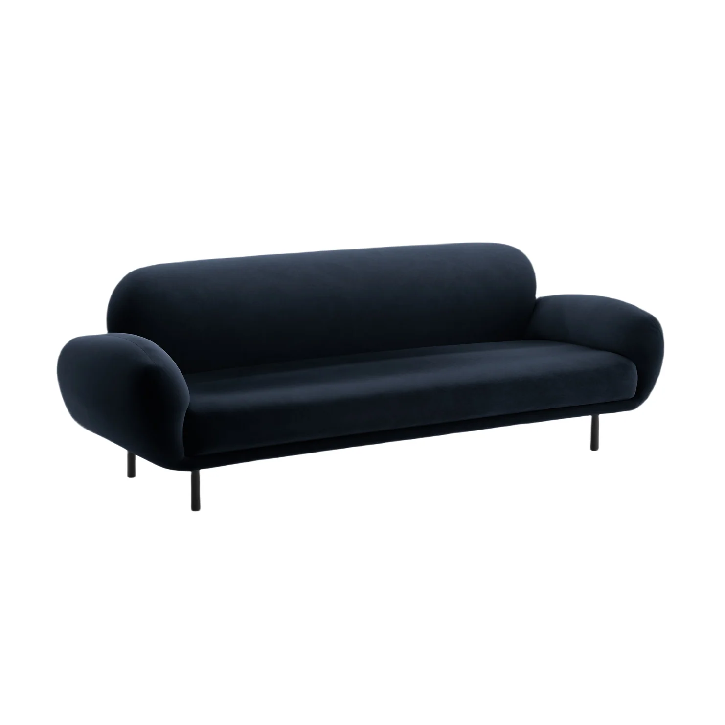 Sofa aksamitna 3-osobowa POPPY granat królewski