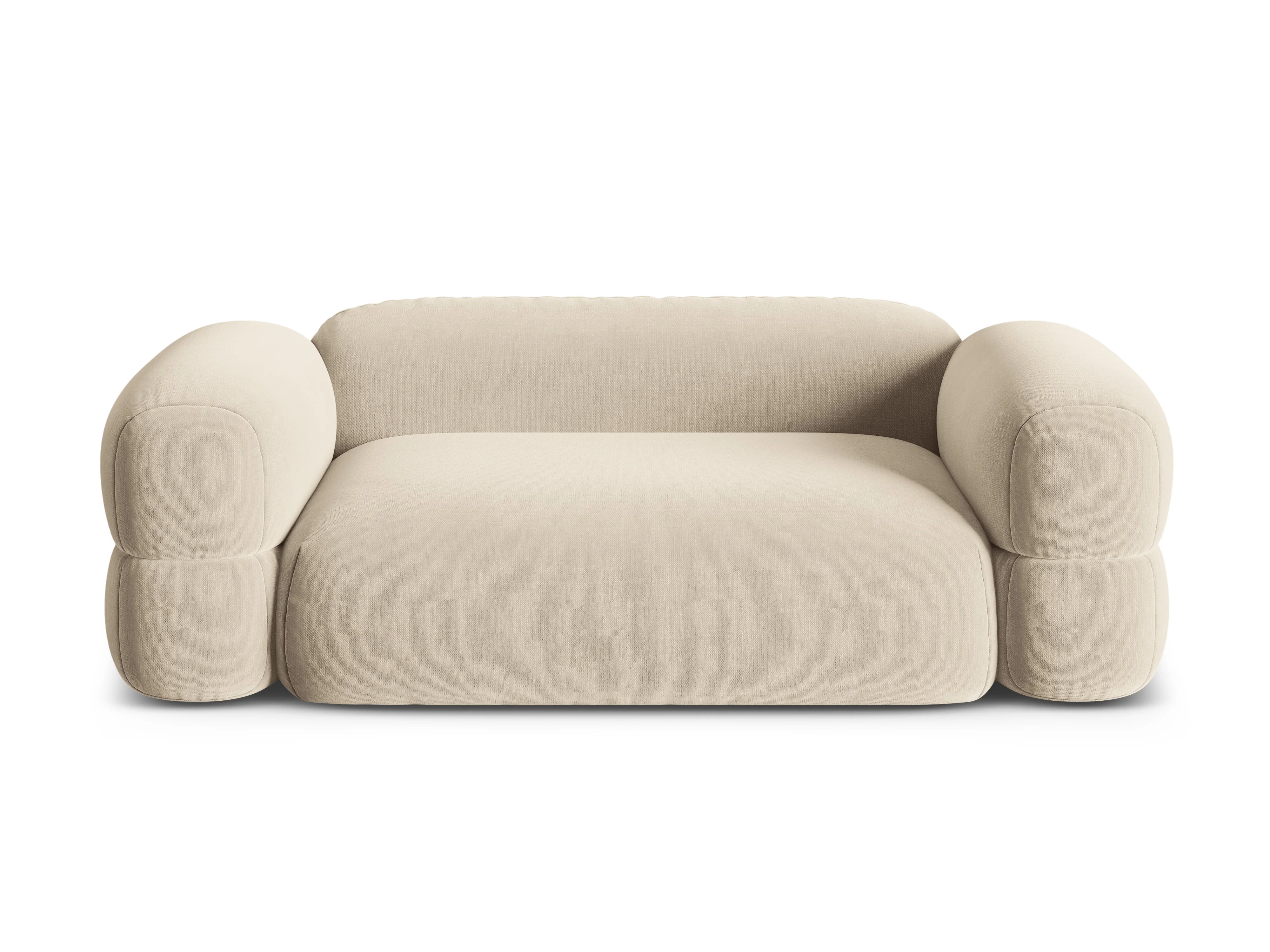 Sofa aksamitna 3-osobowa ROGER jasnobeżowy - Image 3