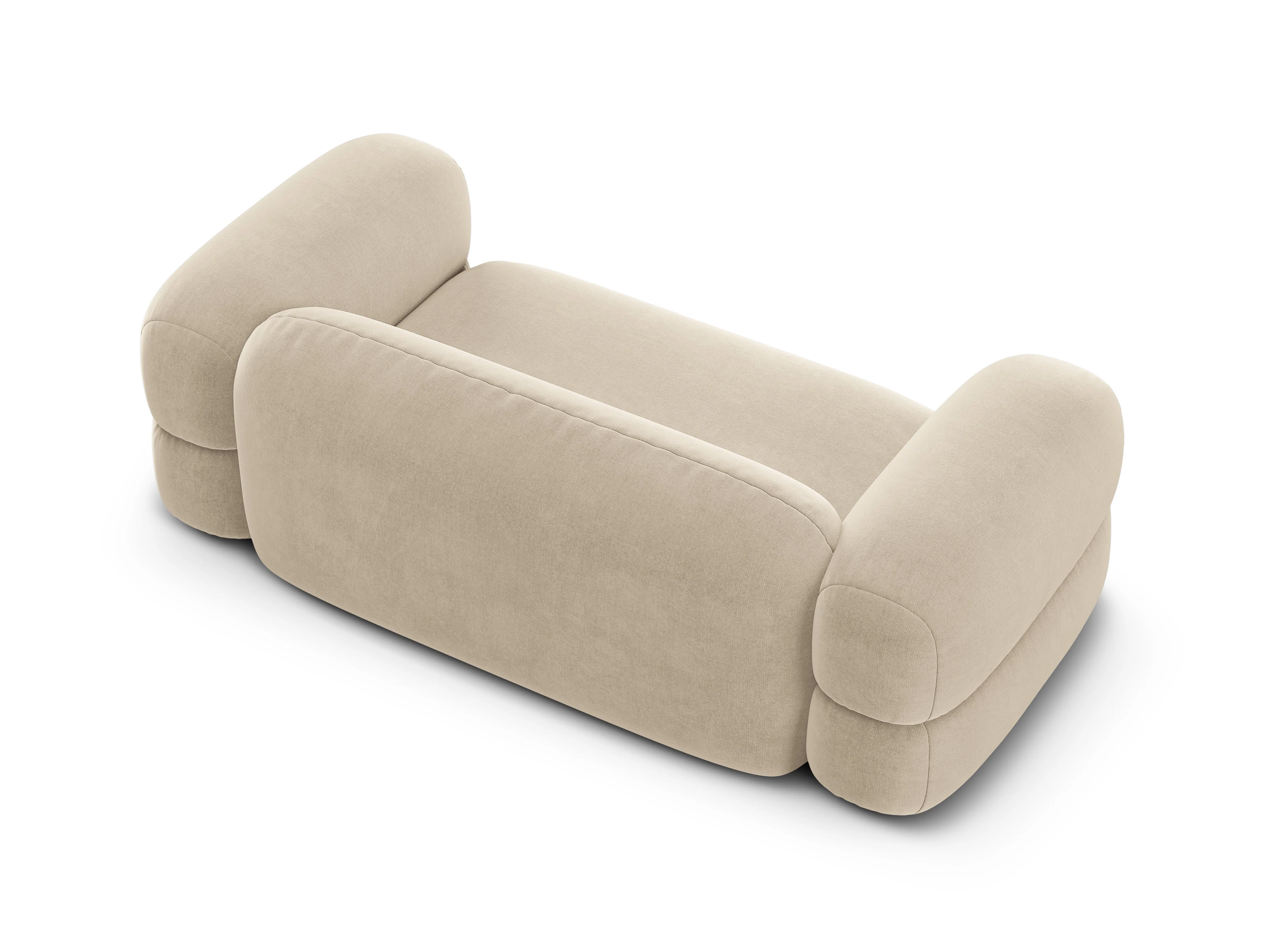 Sofa aksamitna 3-osobowa ROGER jasnobeżowy - Image 5