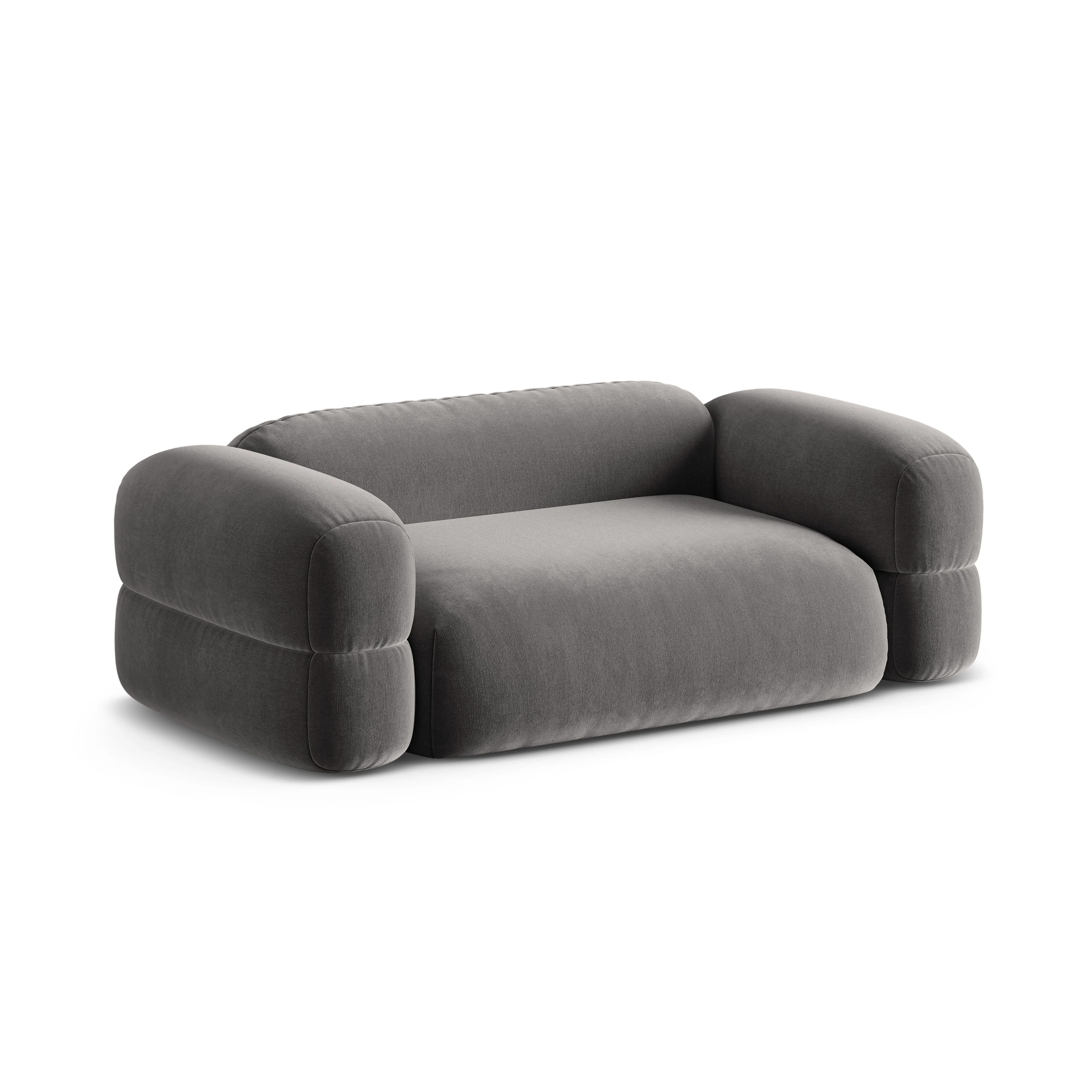 Sofa aksamitna 3-osobowa ROGER szary
