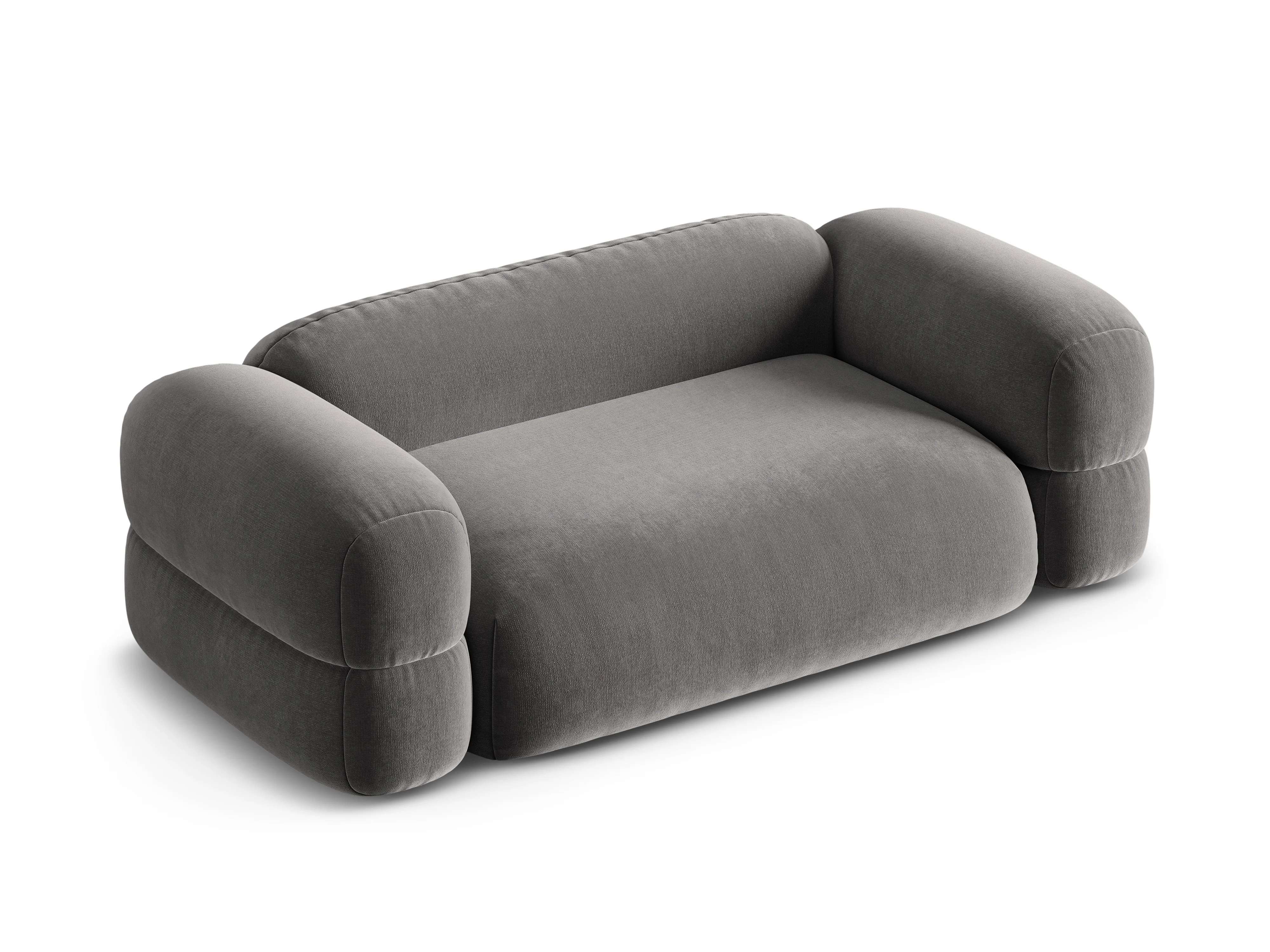 Sofa aksamitna 3-osobowa ROGER szary - Image 4