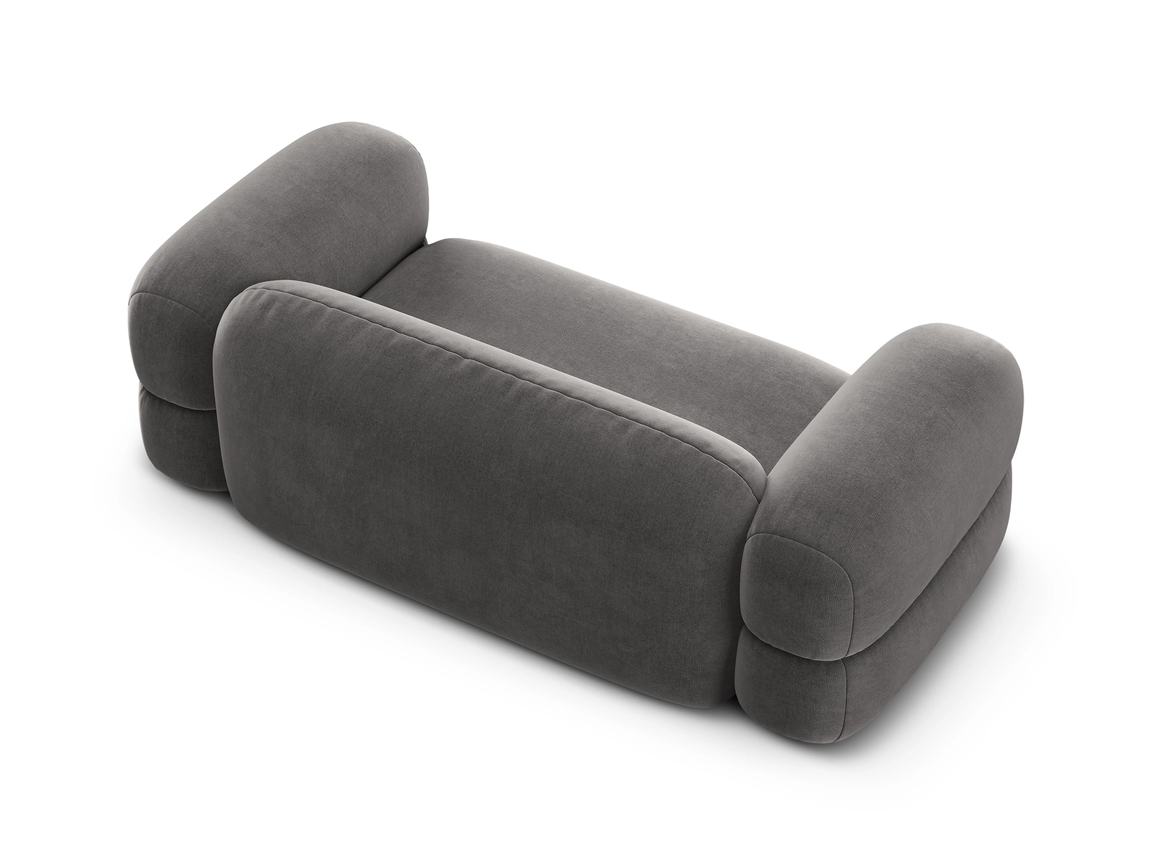 Sofa aksamitna 3-osobowa ROGER szary - Image 5