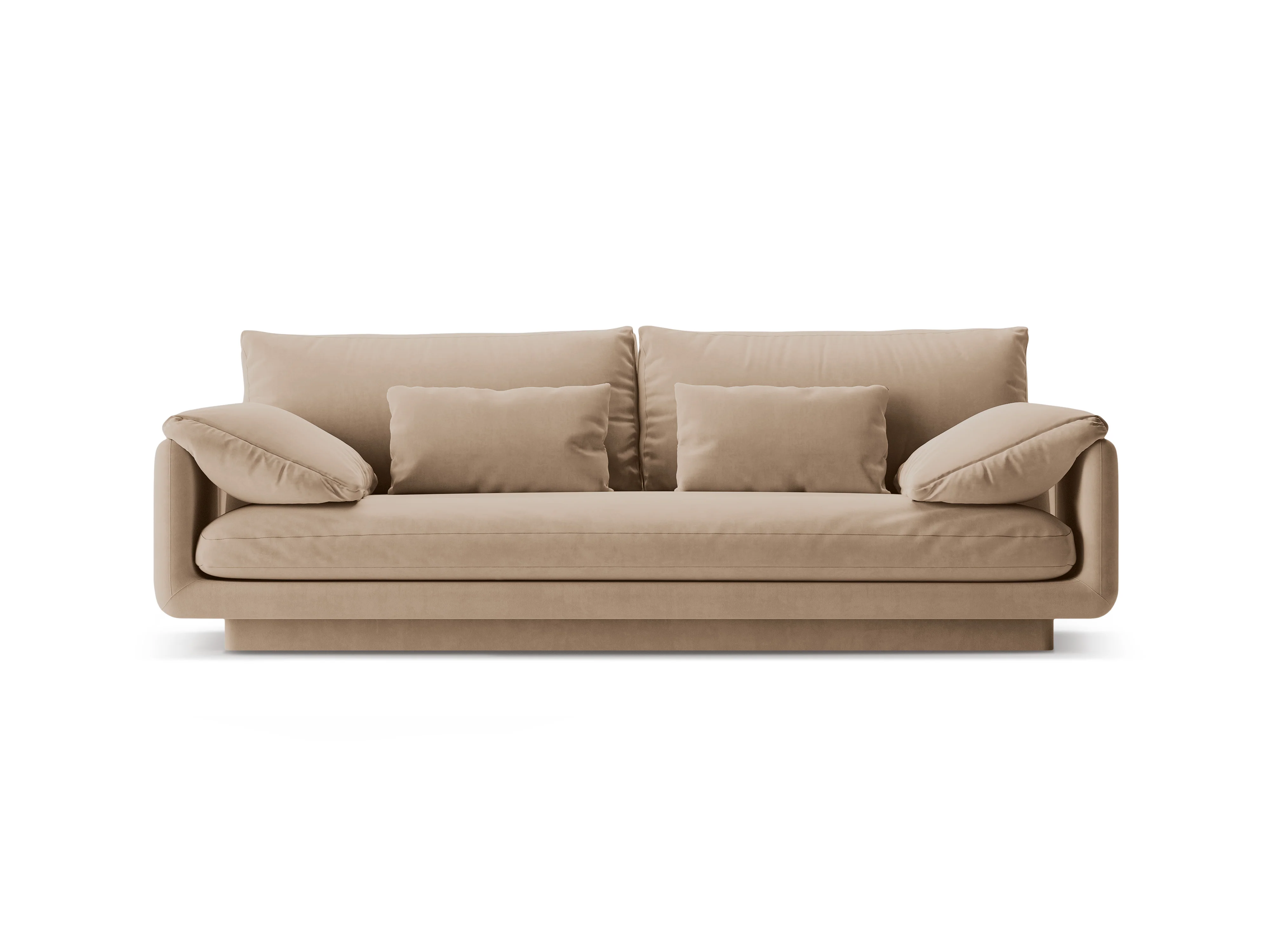 Sofa aksamitna 3-osobowa TORINO piaskowy - Poekspozycyjna - Image 3