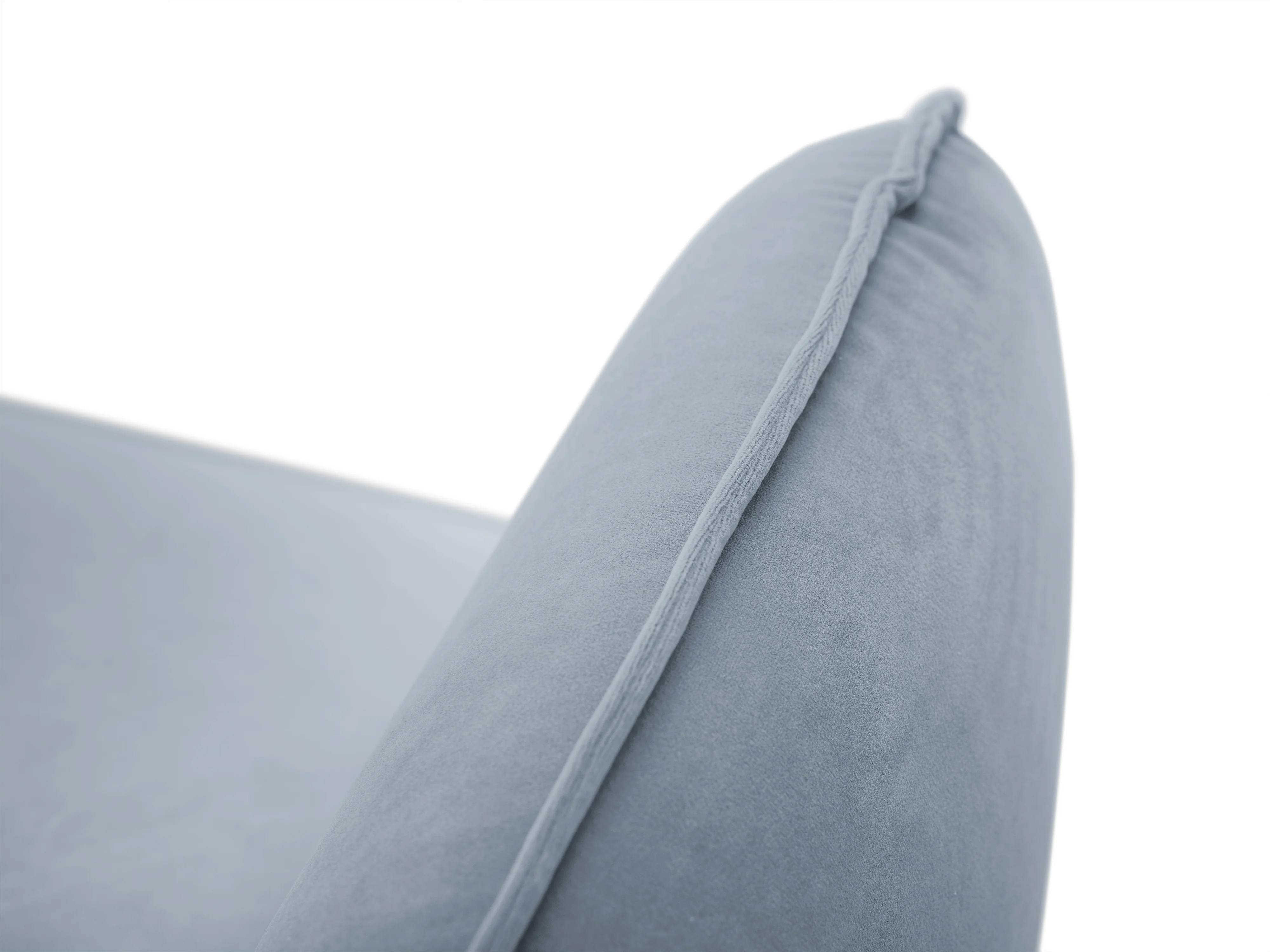 Sofa aksamitna 3-osobowa VIENNA jasnoniebieski ze złotą podstawą - Image 4