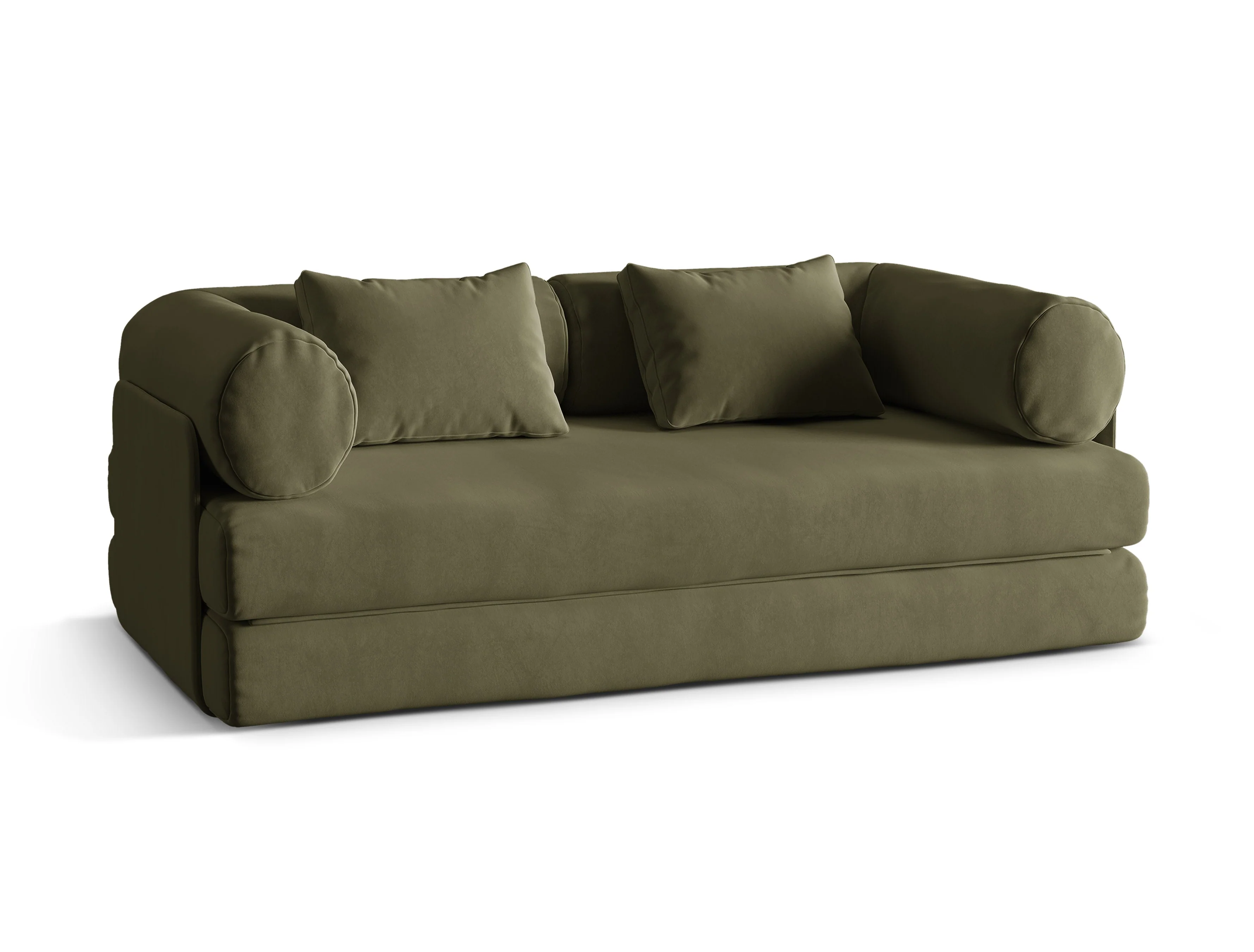 Sofa aksamitna 3-osobowa z funkcją spania DREAMY zielony