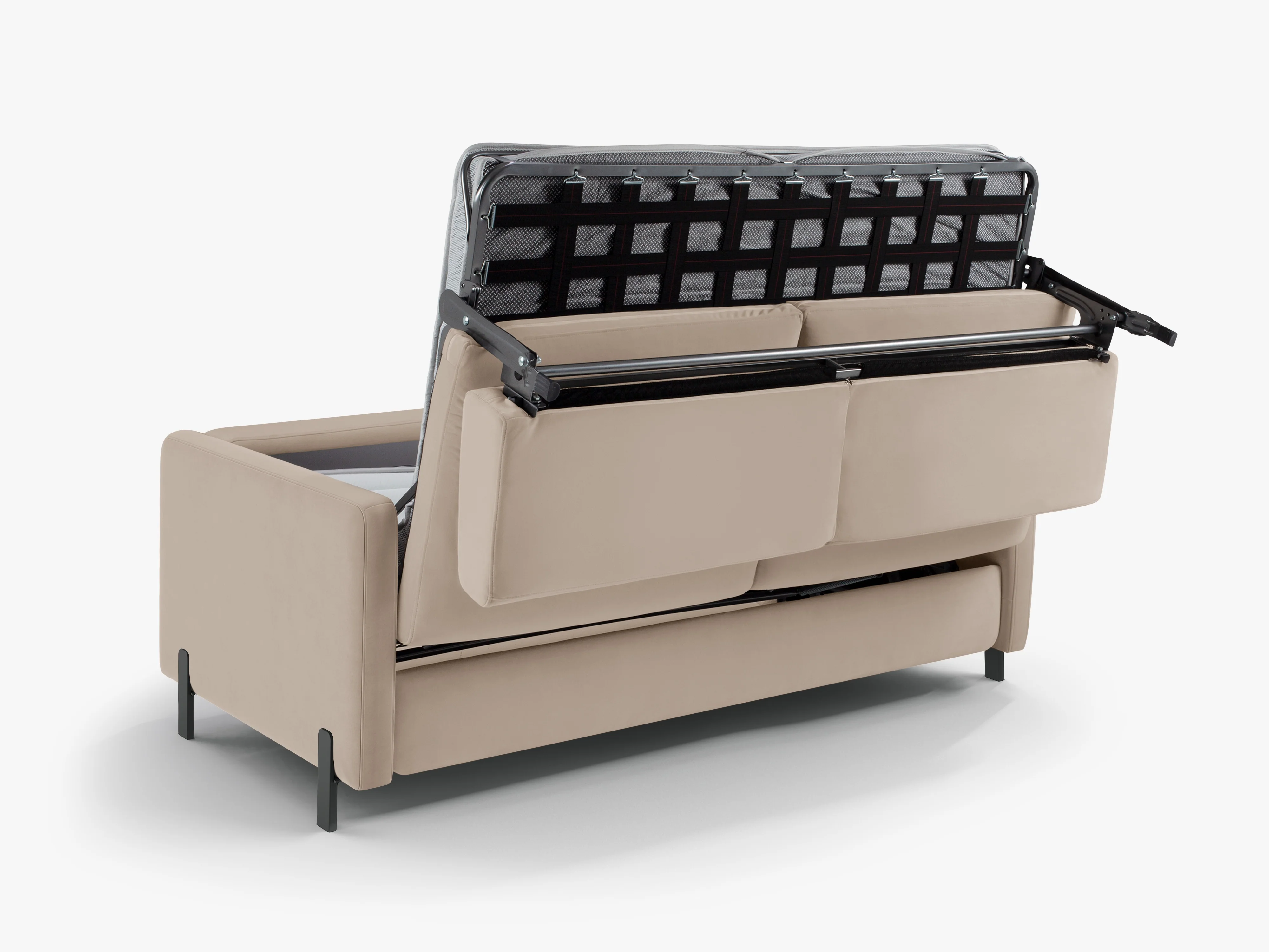 Sofa aksamitna 3-osobowa z funkcją spania GLORIA beżowy - Image 7