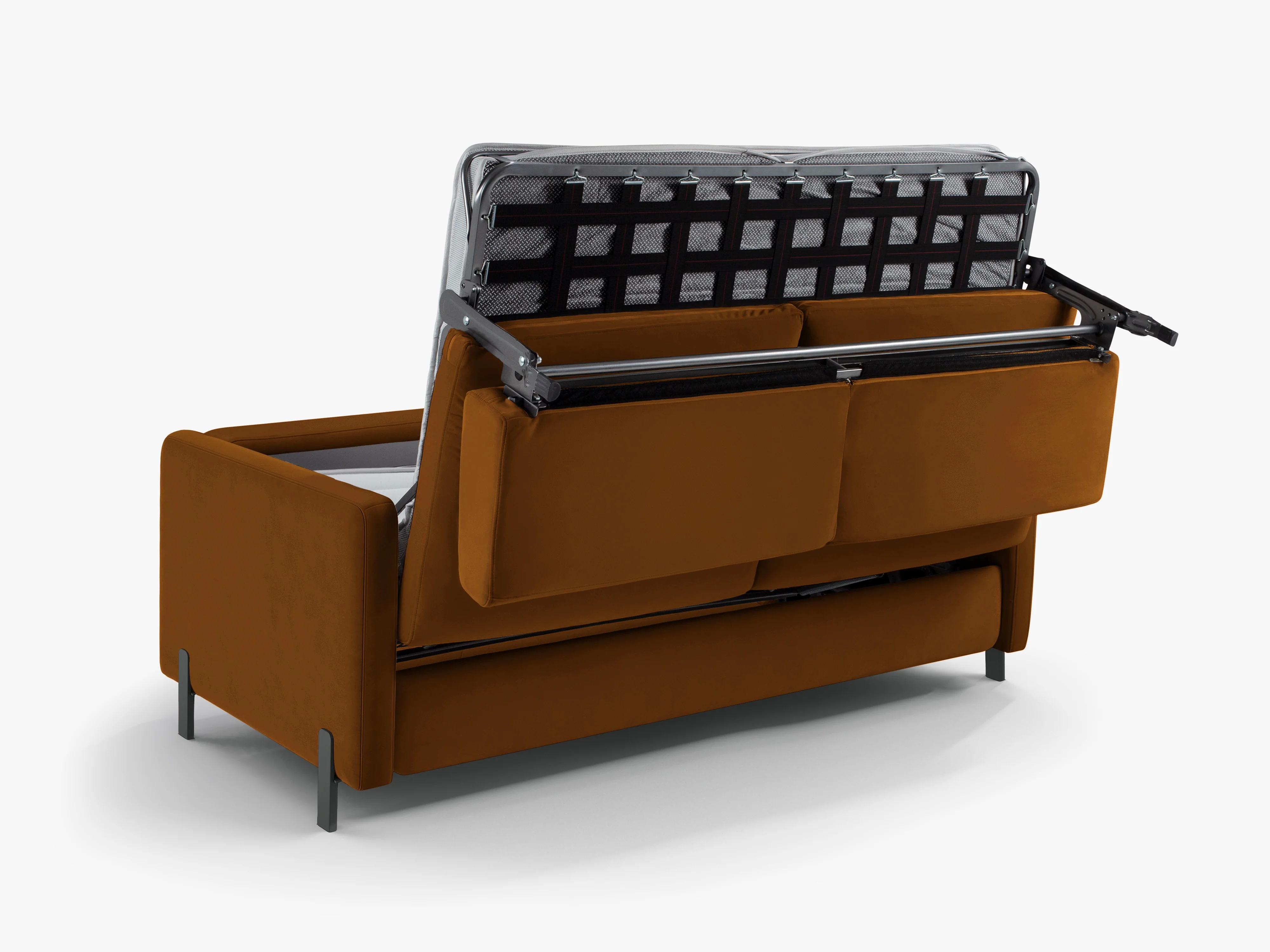 Sofa aksamitna 3-osobowa z funkcją spania GLORIA brązowy - Image 7