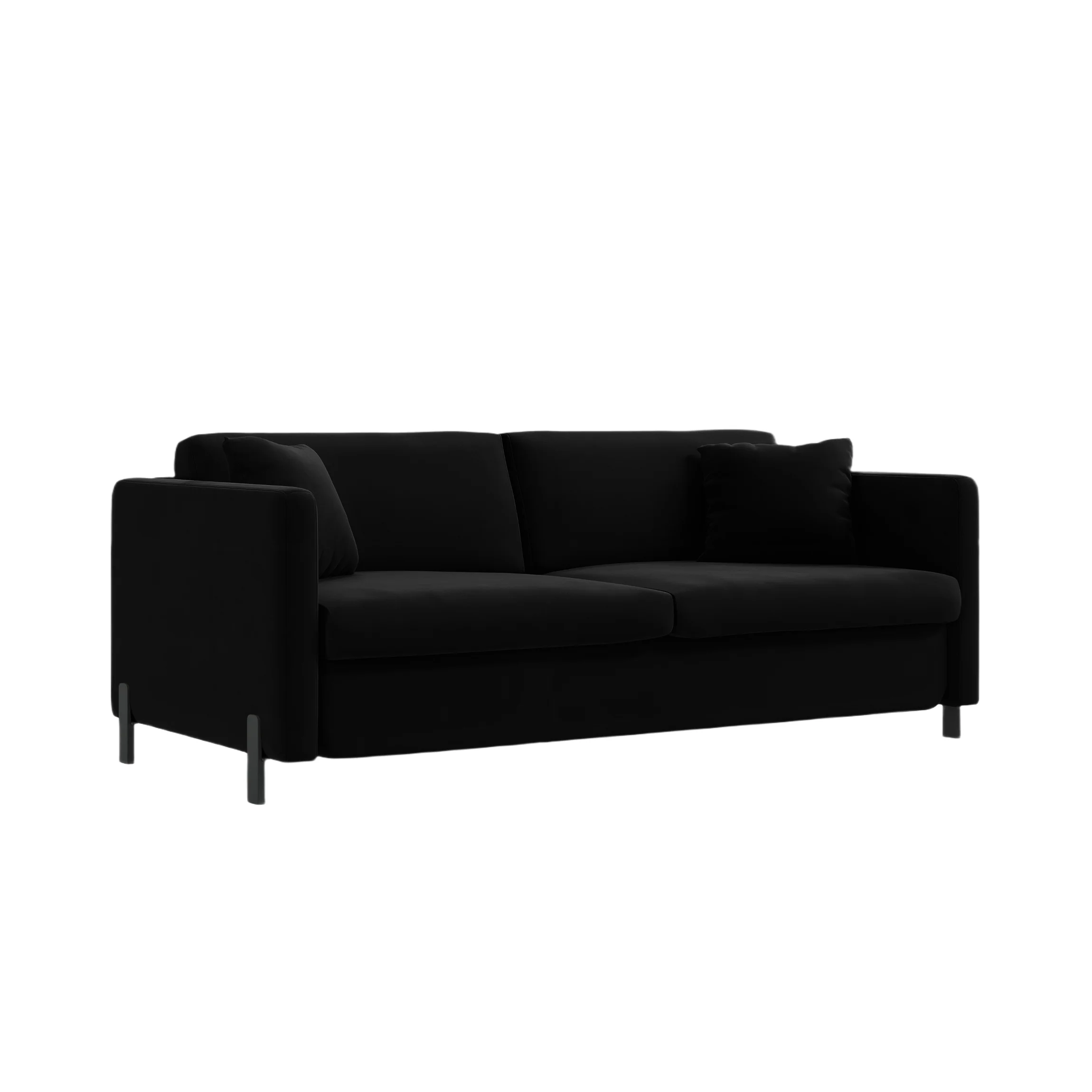 Sofa aksamitna 3-osobowa z funkcją spania GLORIA czarny