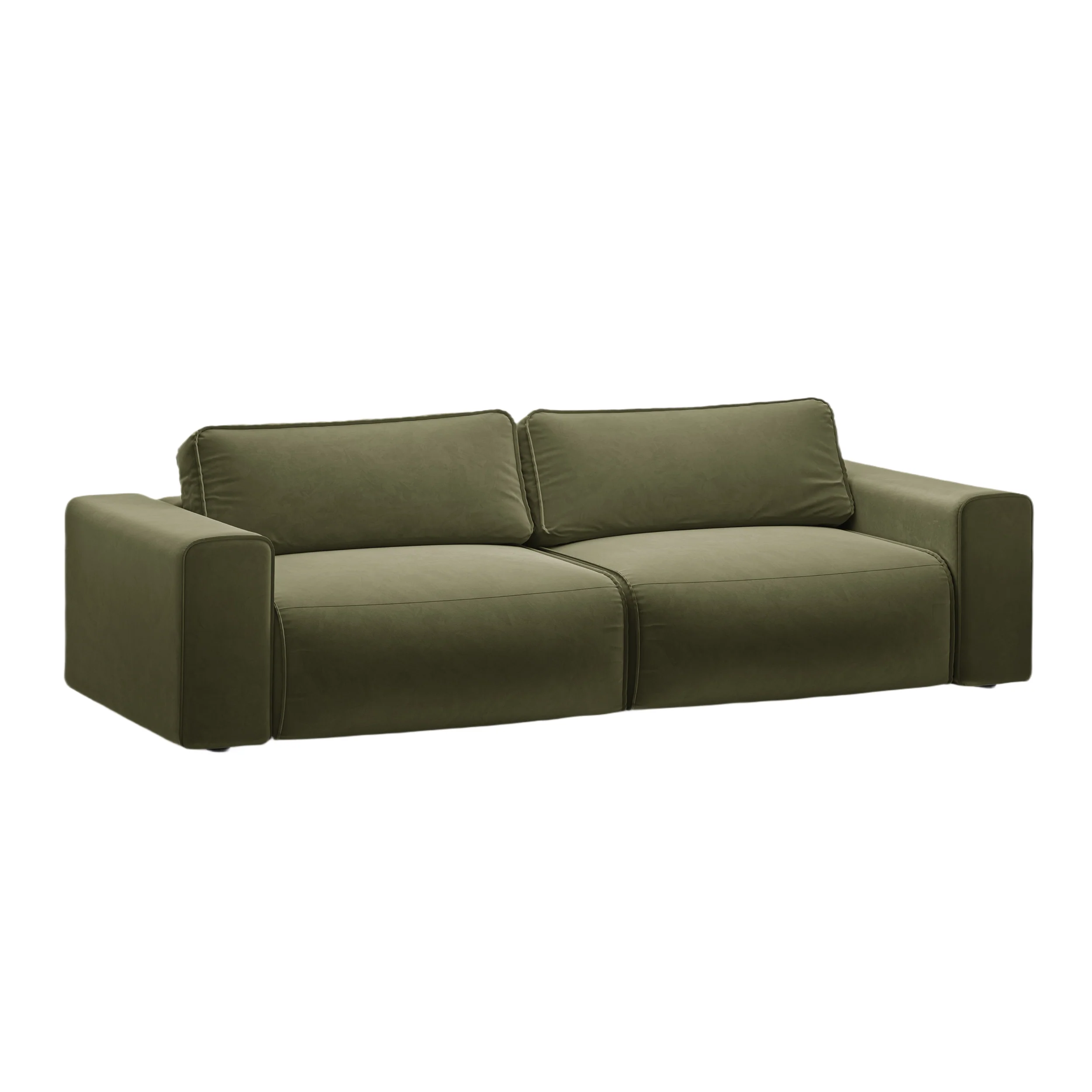 Sofa aksamitna 3-osobowa z funkcją spania VICTOR zielony