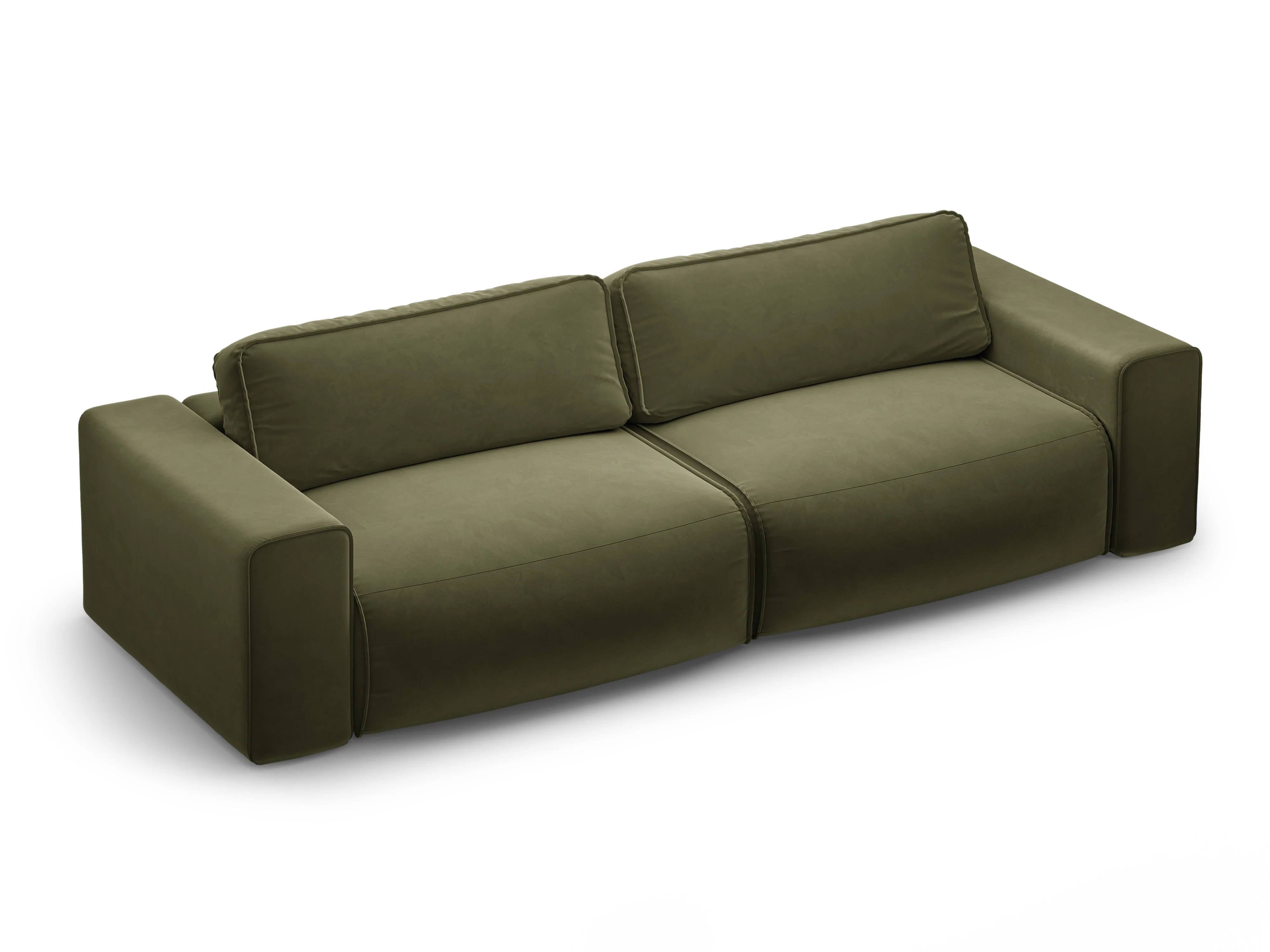 Sofa aksamitna 3-osobowa z funkcją spania VICTOR zielony - Image 2