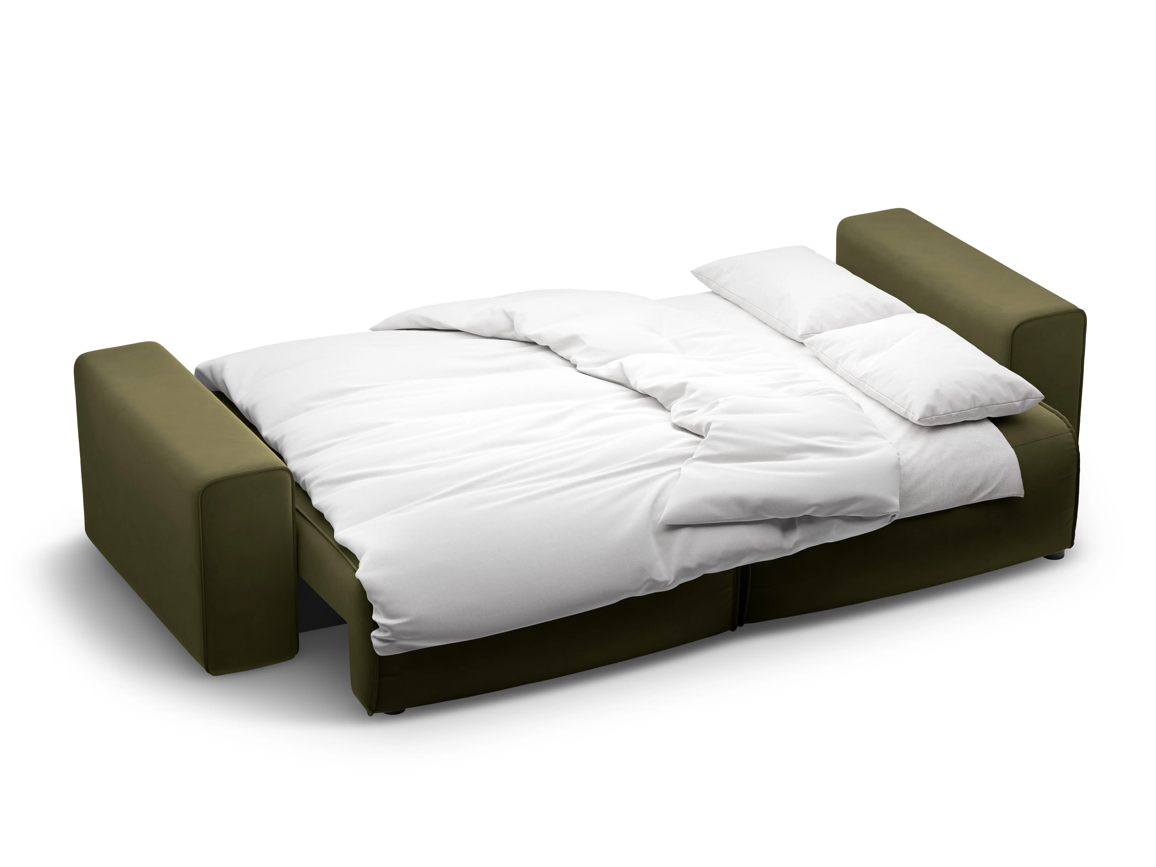 Sofa aksamitna 3-osobowa z funkcją spania VICTOR zielony - Image 4