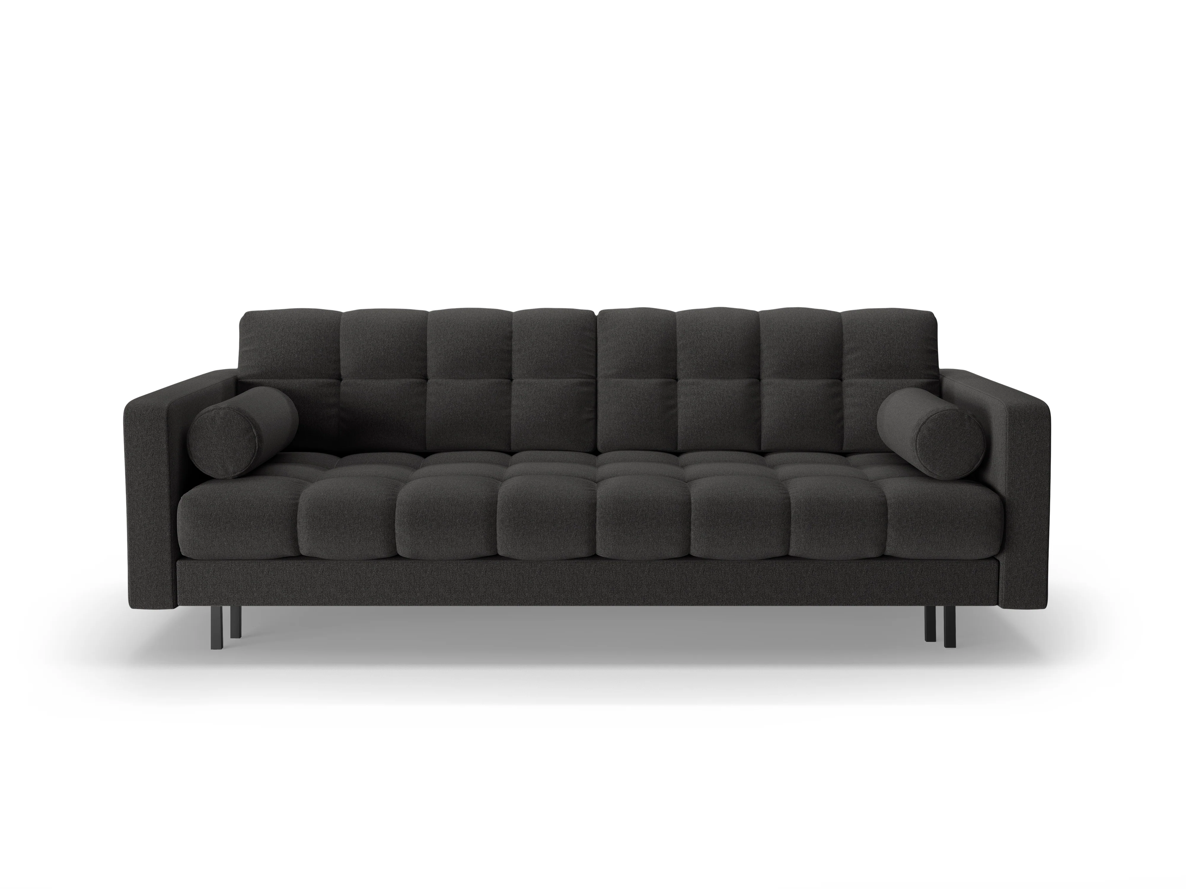 Sofa 3-osobowa z funkcją spania BALI ciemnoszary z czarną podstawą - Image 3