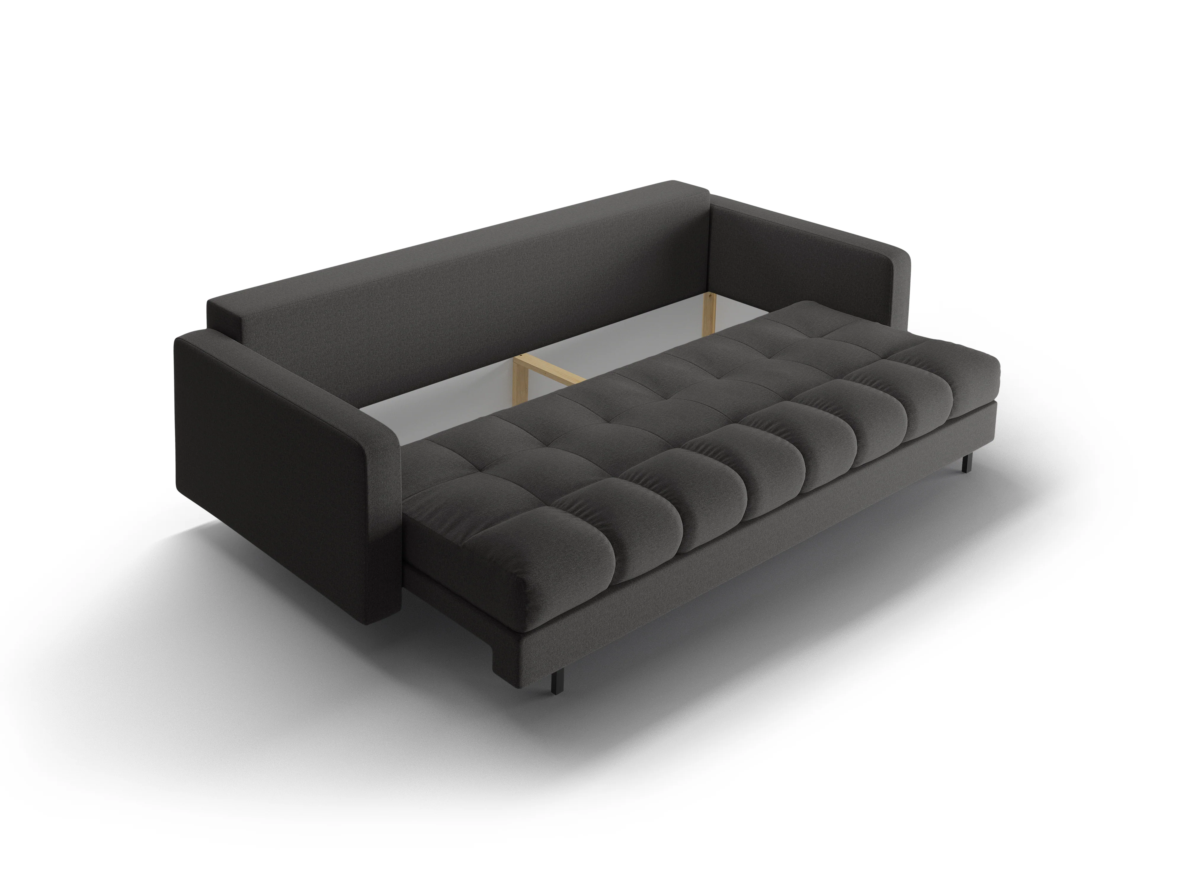 Sofa 3-osobowa z funkcją spania BALI ciemnoszary z czarną podstawą - Image 5