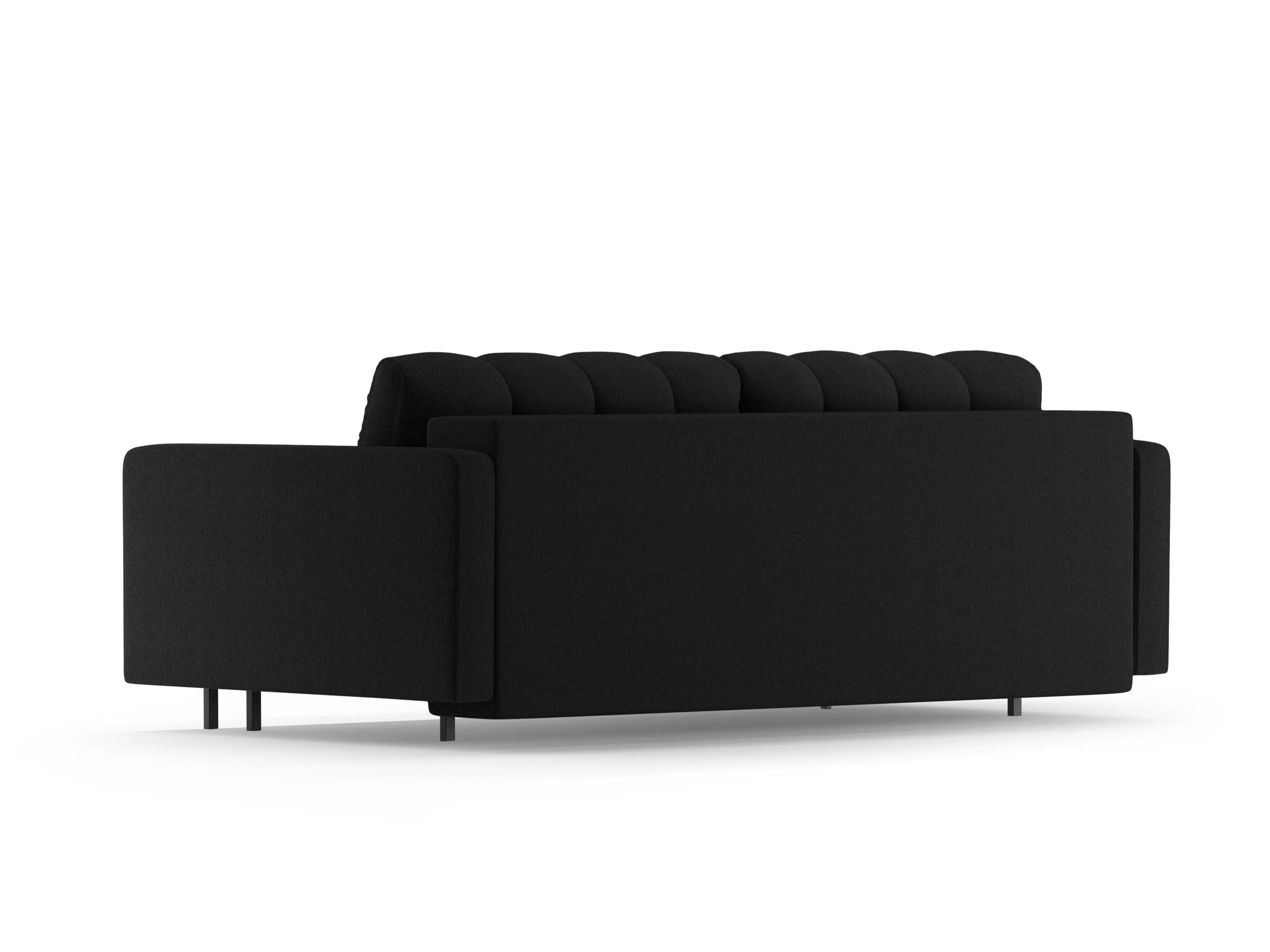Sofa 3-osobowa z funkcją spania BALI czarny bouclé z czarną podstawą - Image 4