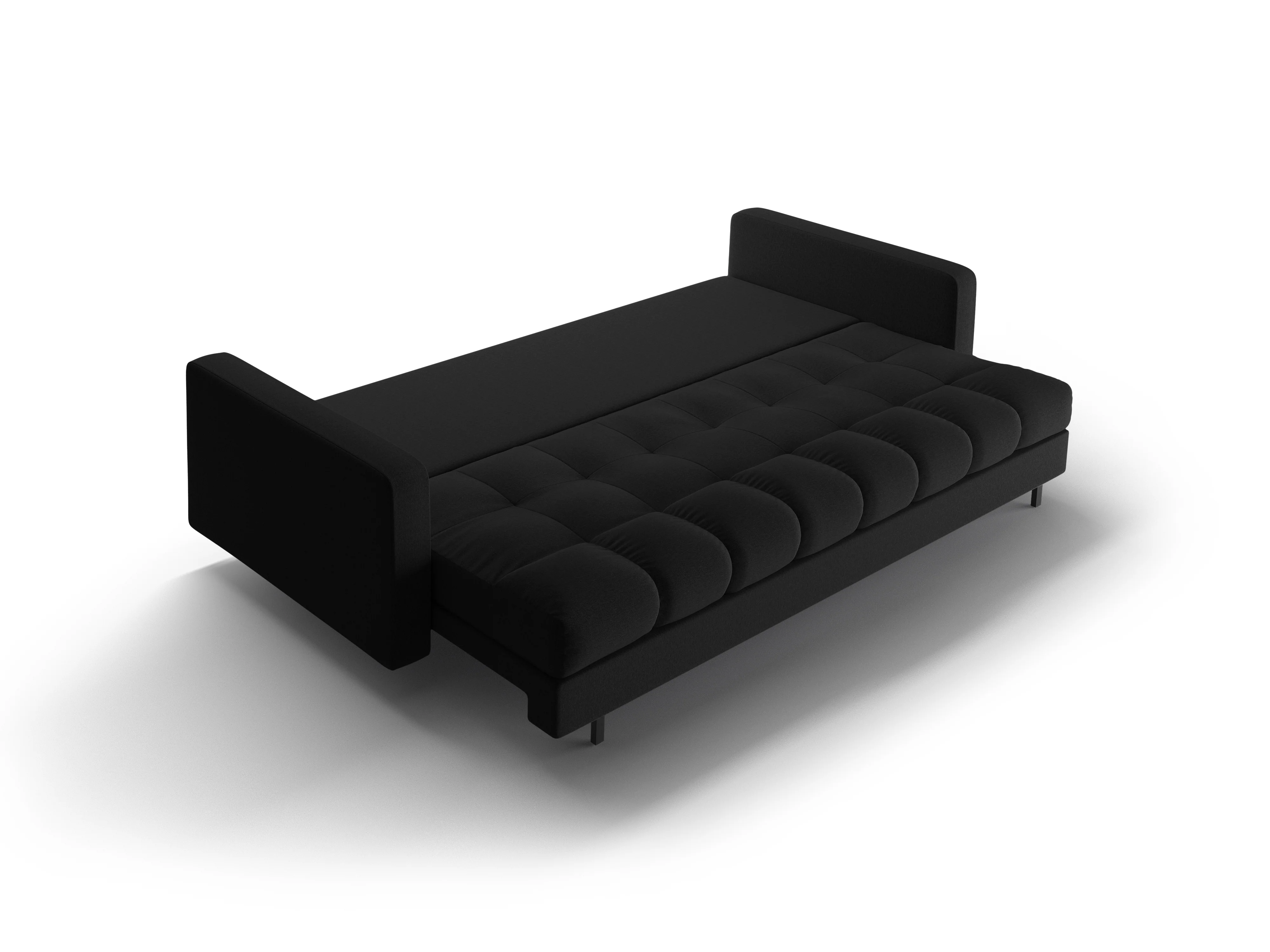 Sofa 3-osobowa z funkcją spania BALI czarny bouclé z czarną podstawą - Image 6