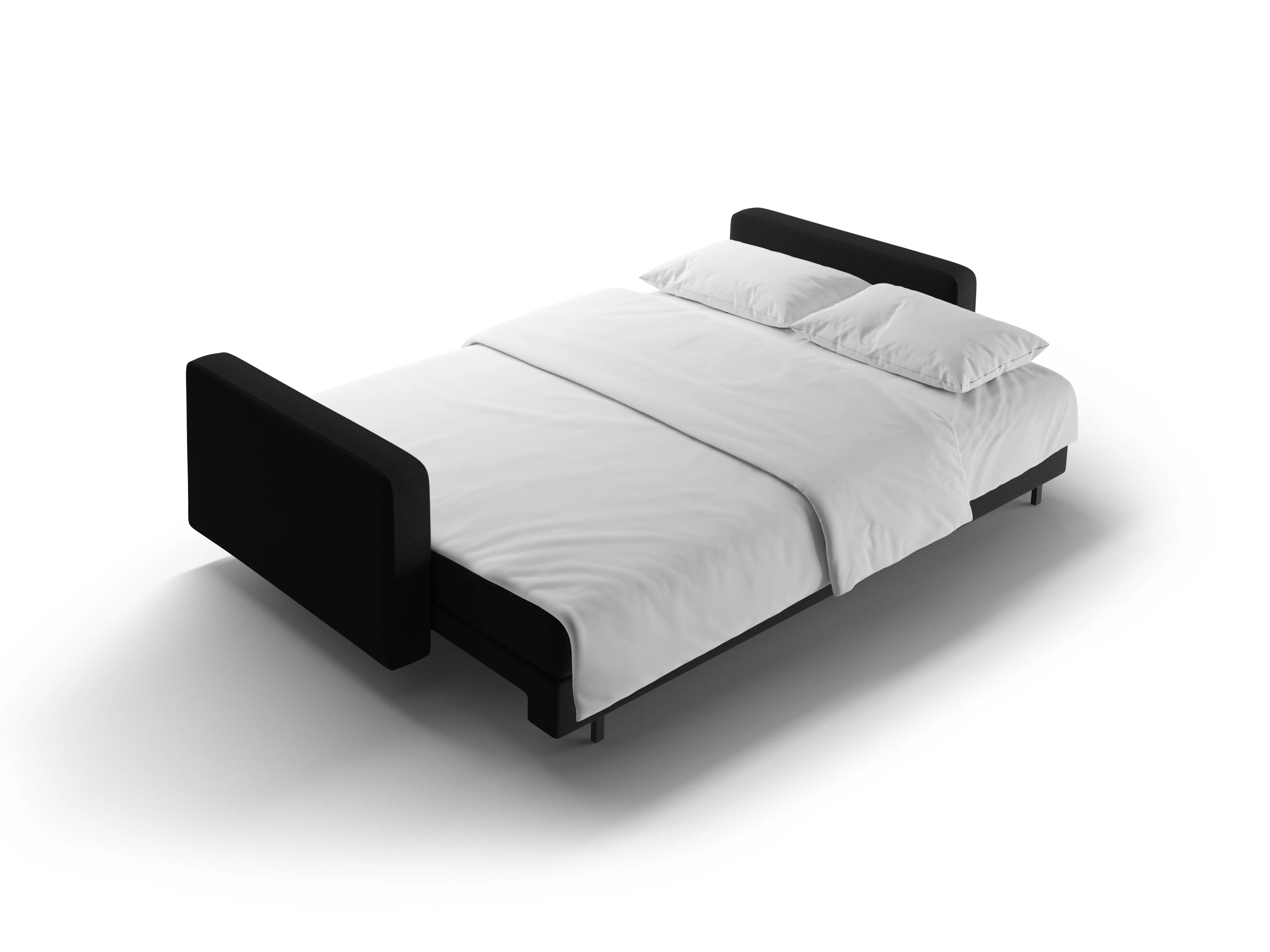 Sofa 3-osobowa z funkcją spania BALI czarny bouclé z czarną podstawą - Image 7