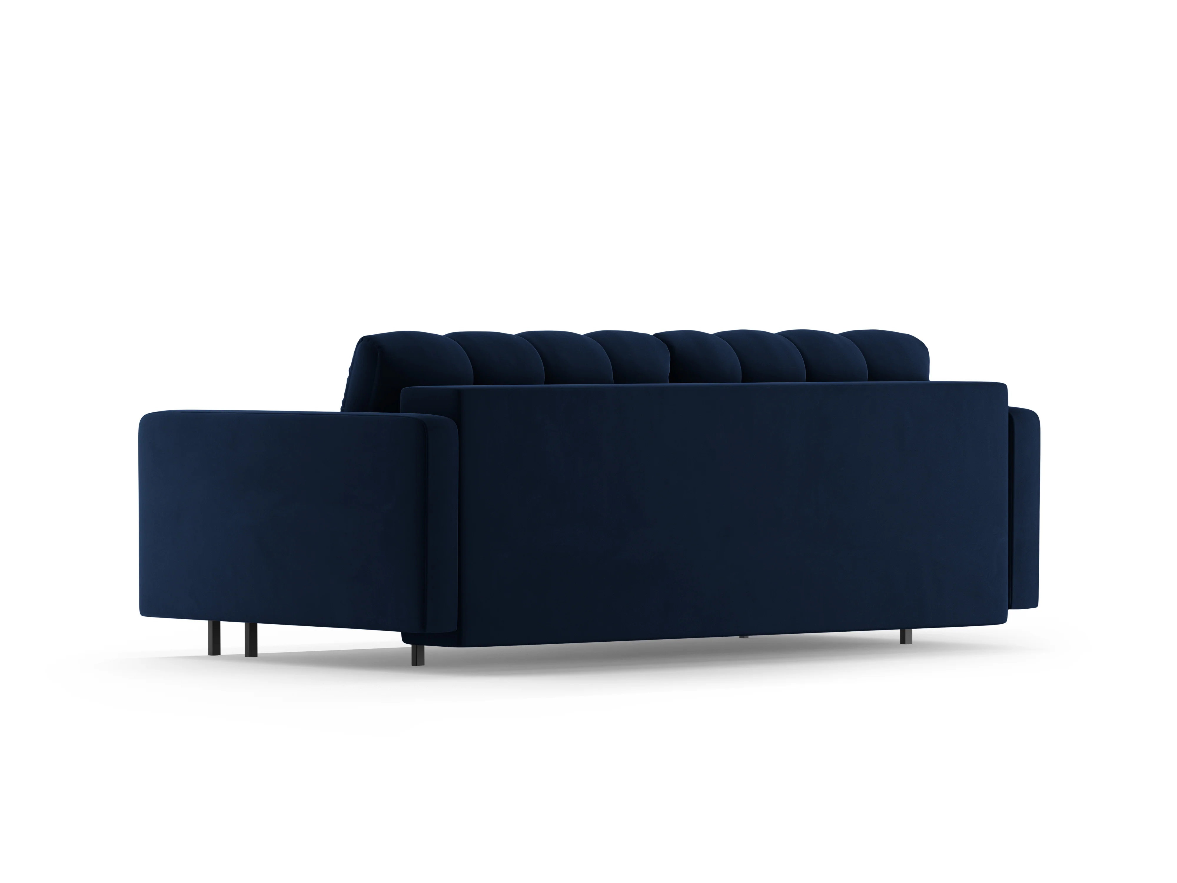 Sofa aksamitna 3-osobowa z funkcją spania BALI królewski granat z czarną podstawą - Image 4