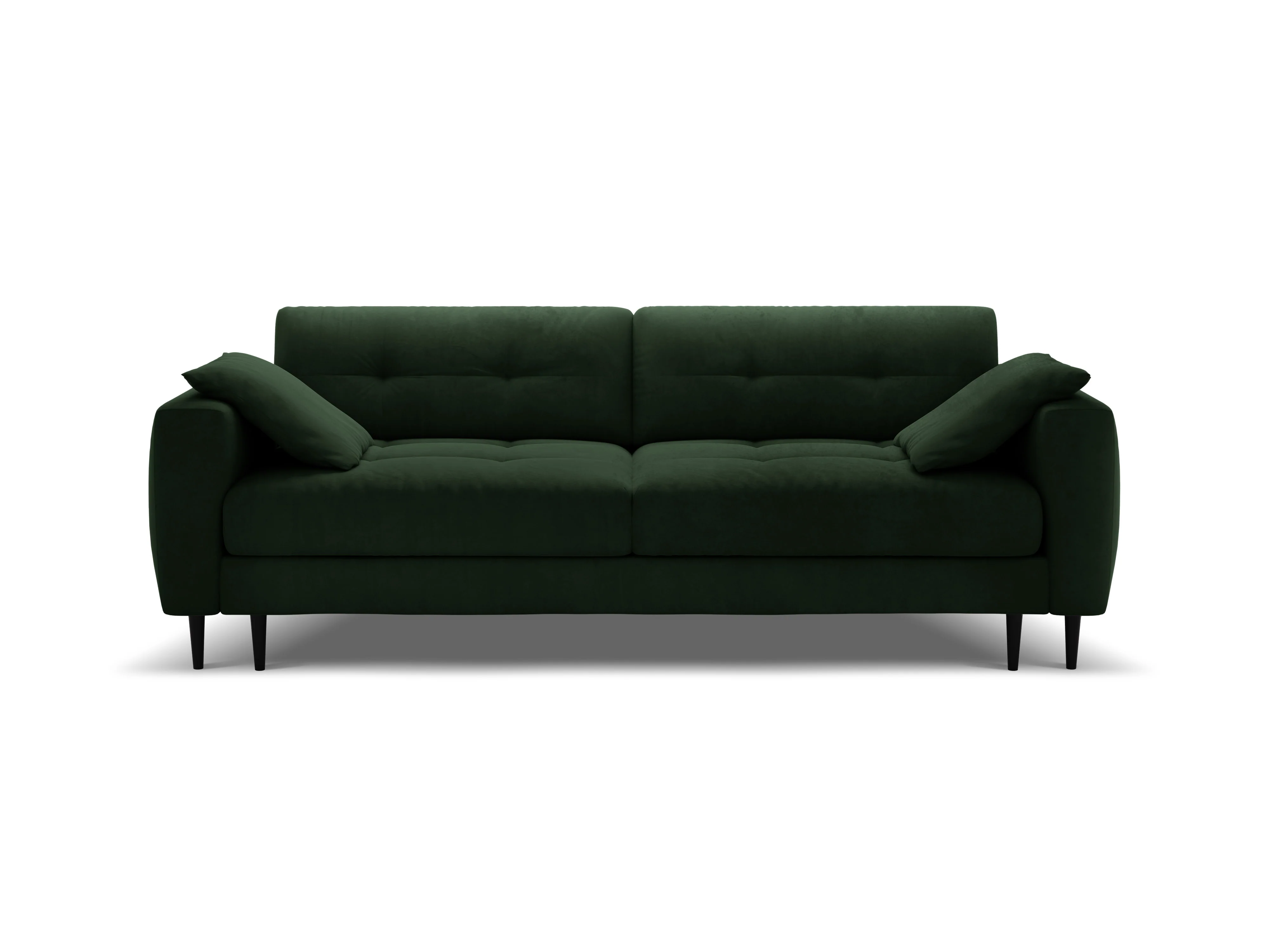 Sofa aksamitna 3-osobowa z funkcją spania BEMY butelkowy zielony - Image 2