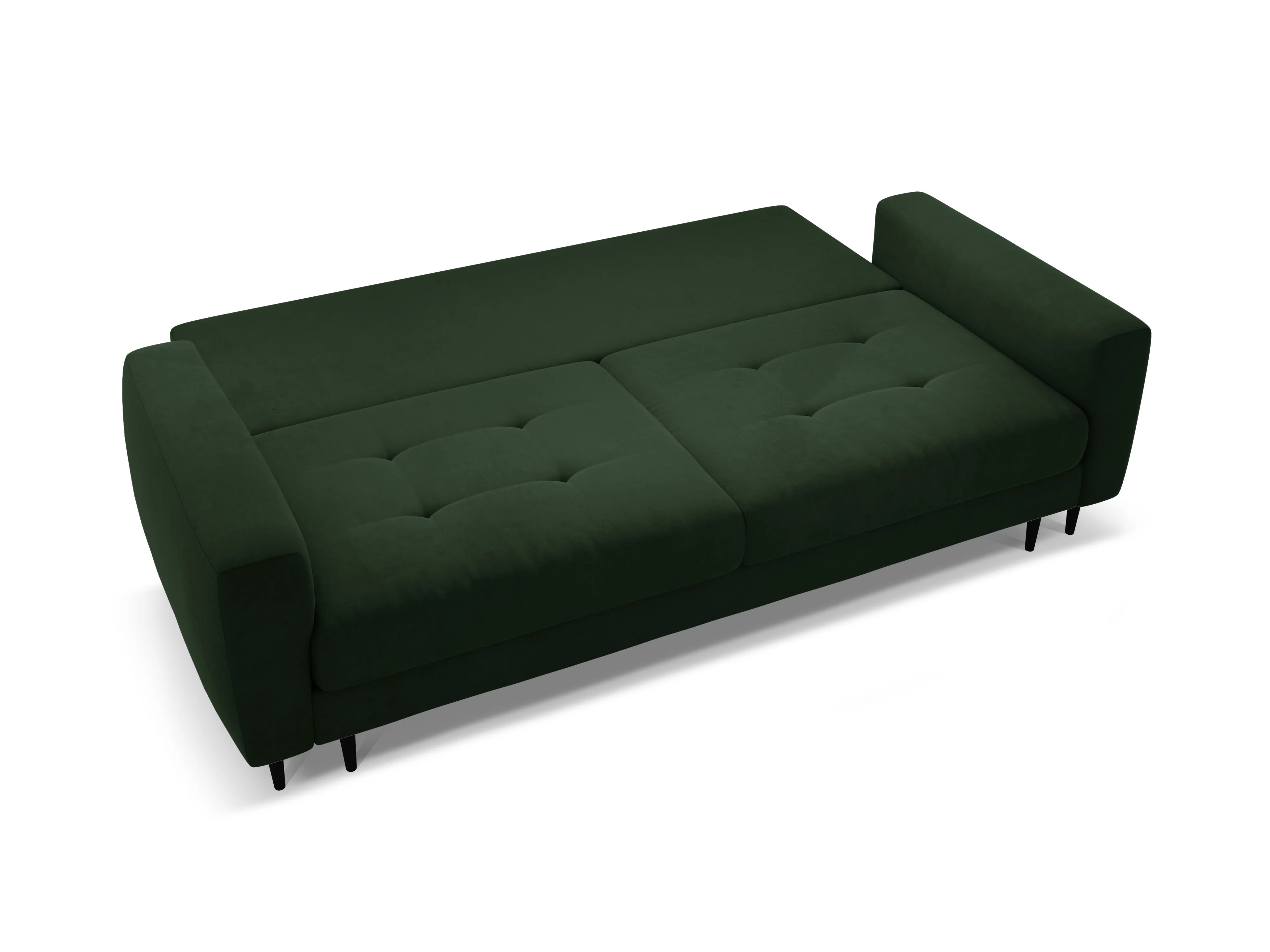 Sofa aksamitna 3-osobowa z funkcją spania BEMY butelkowy zielony - Image 4