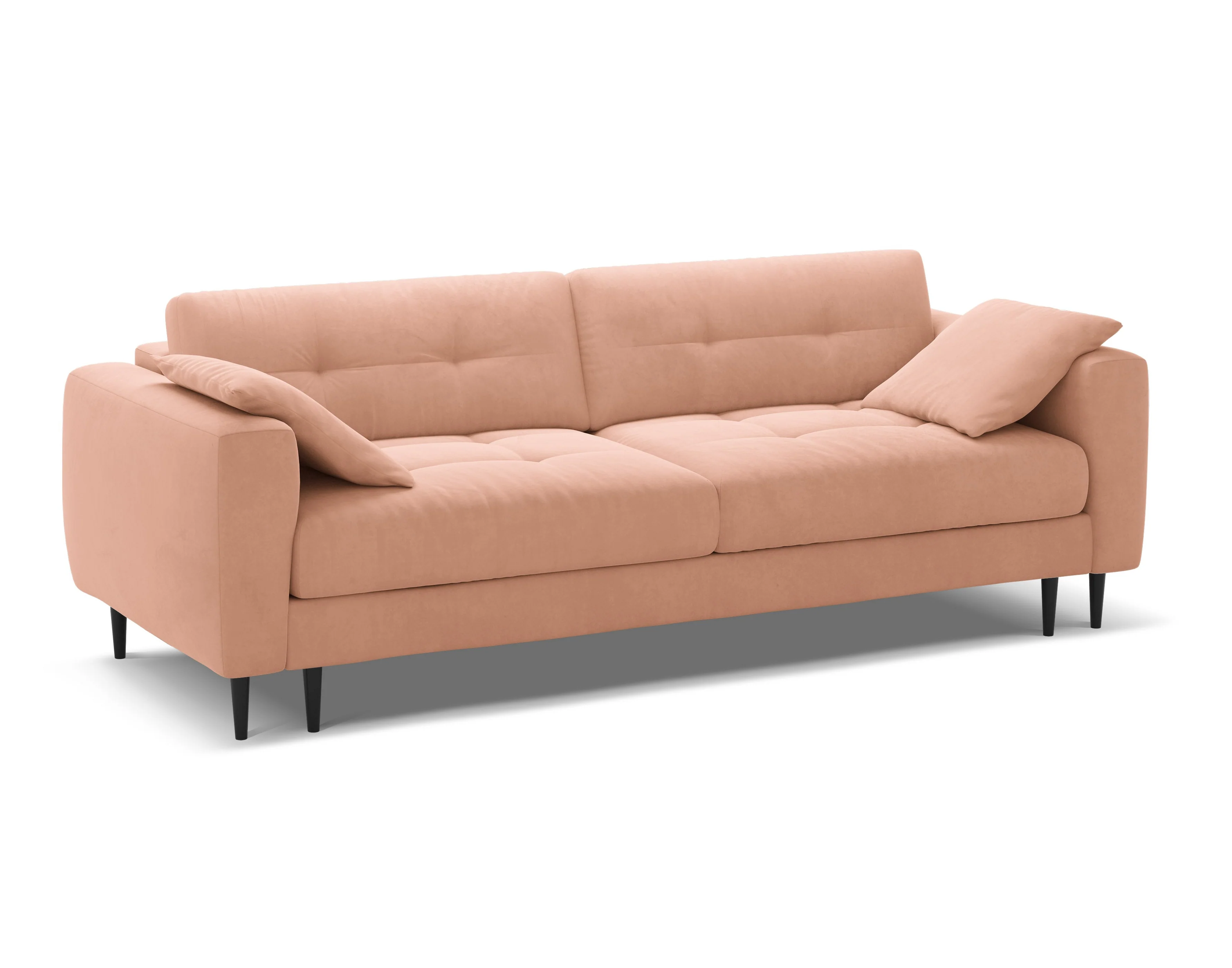 Sofa aksamitna 3-osobowa z funkcją spania BEMY różowy