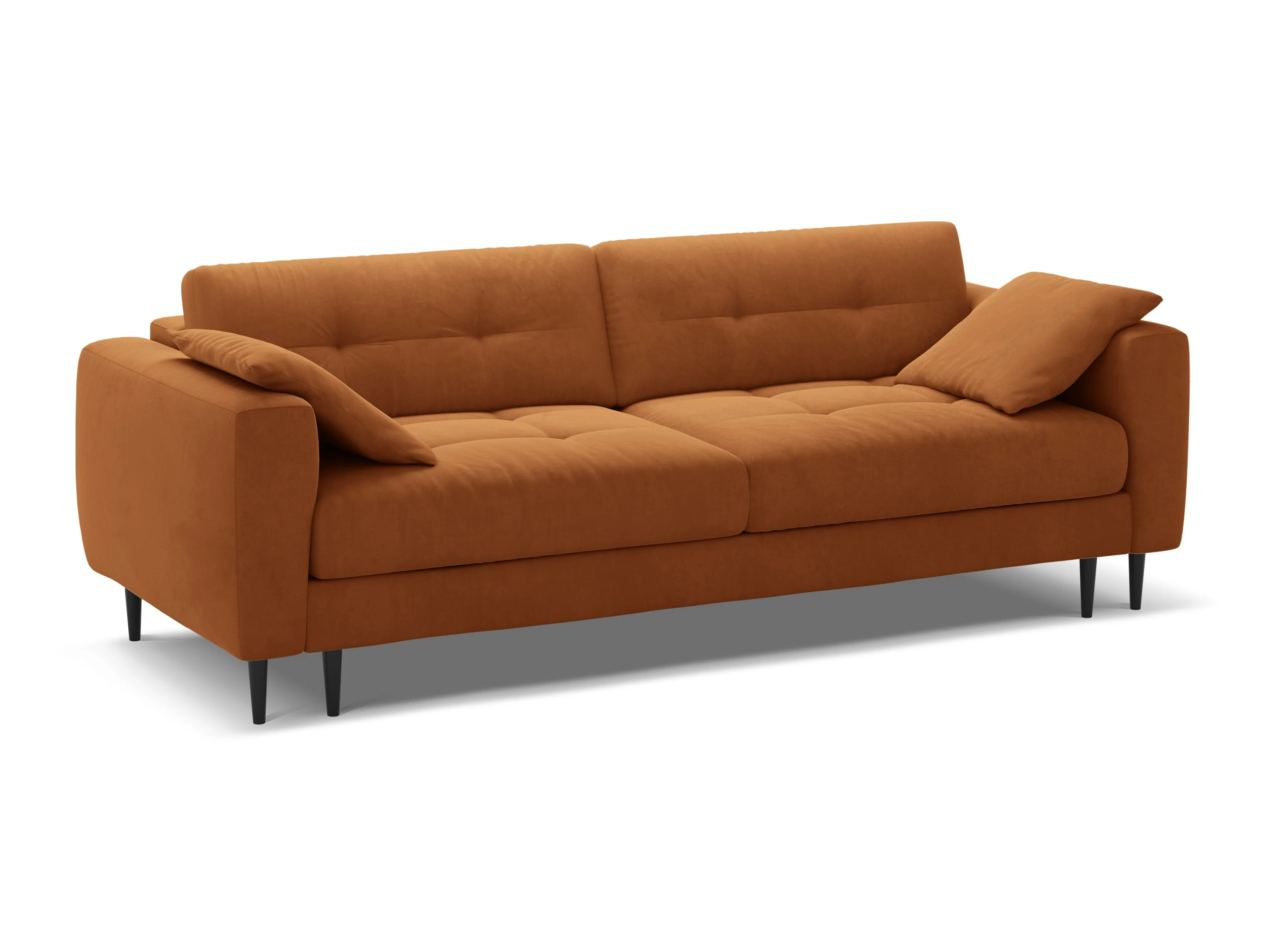 Sofa aksamitna 3-osobowa z funkcją spania BEMY terakota