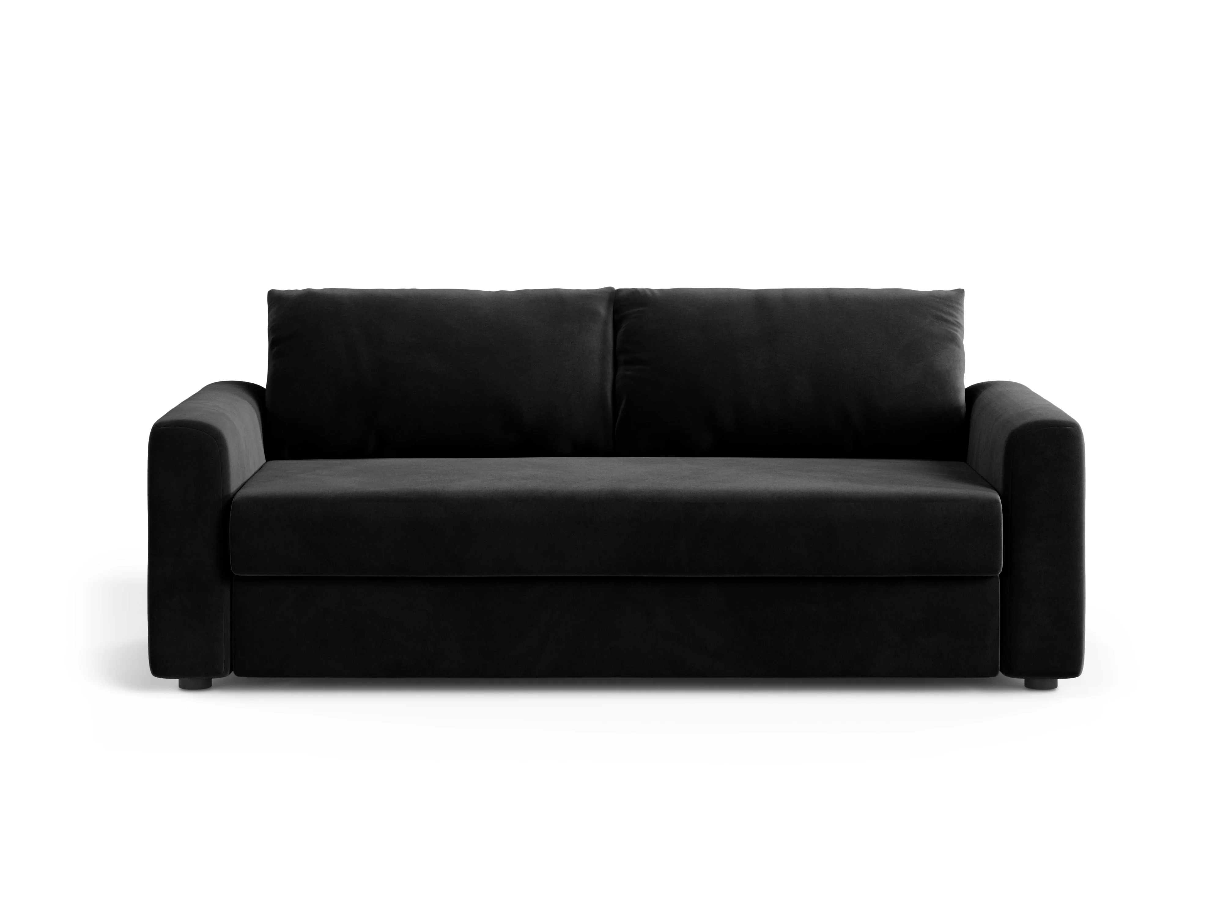 Sofa aksamitna 3-osobowa z funkcją spania DAVID czarny - Image 2