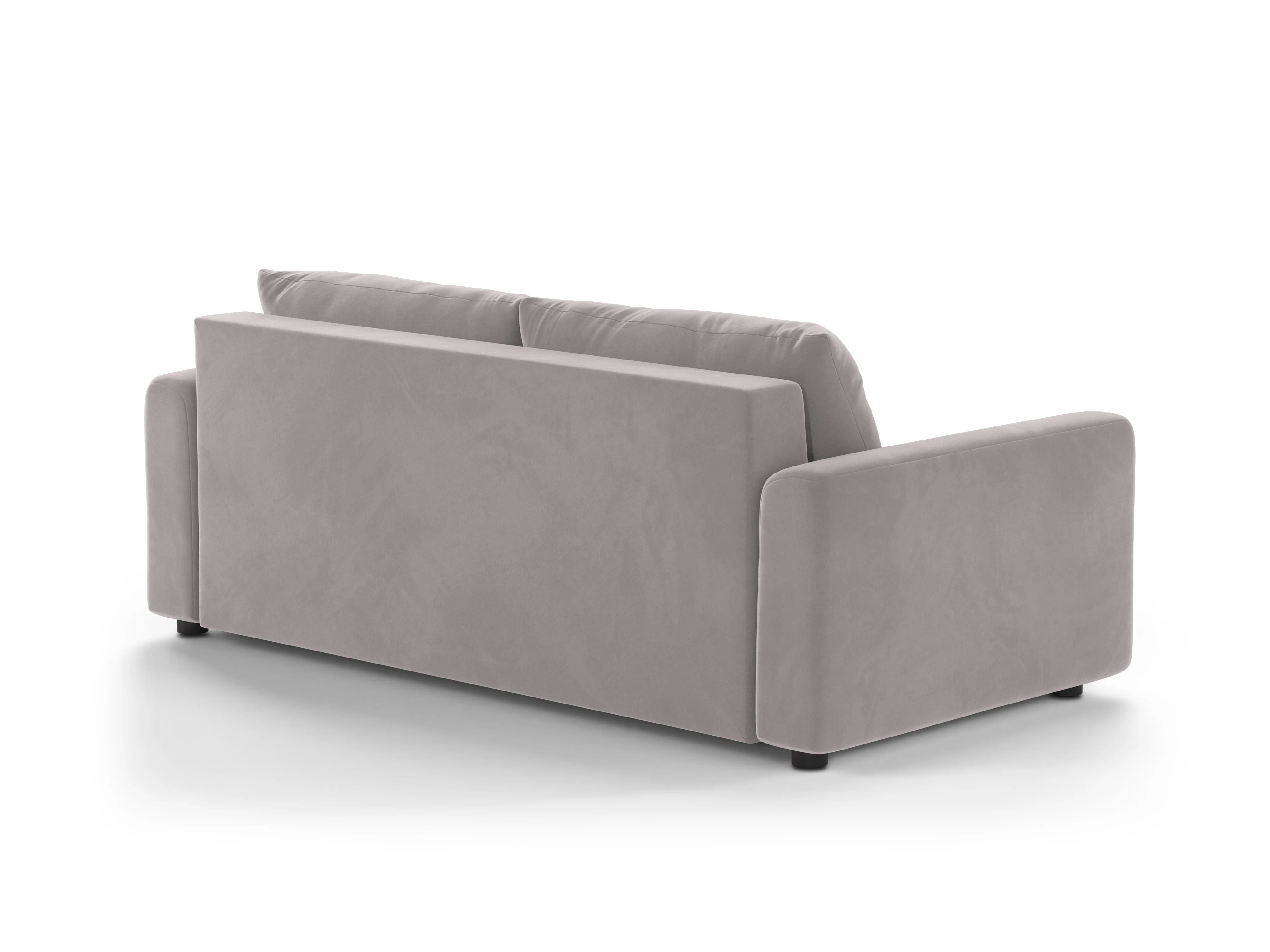 Sofa aksamitna 3-osobowa z funkcją spania DAVID jasny szary - Image 3