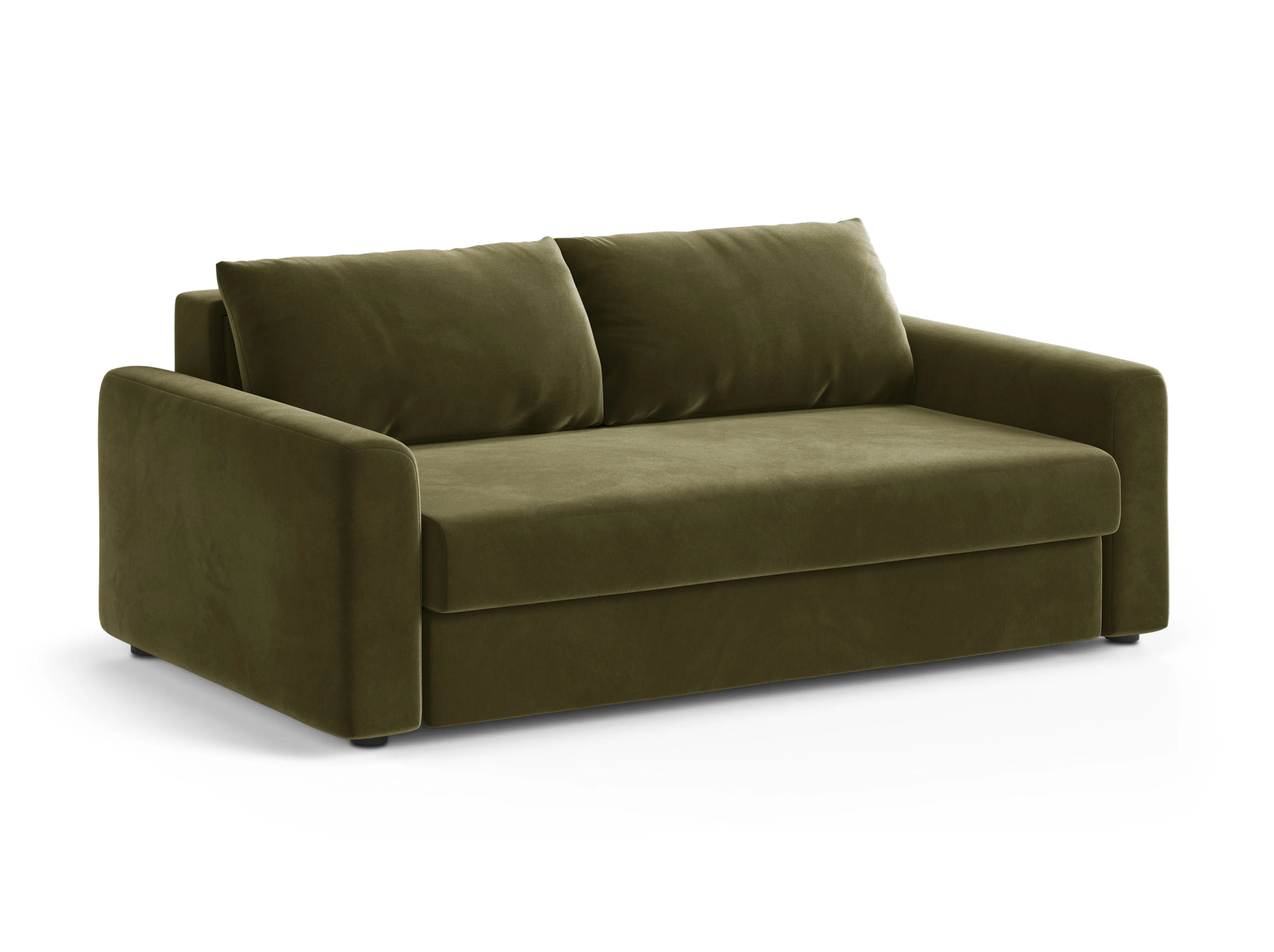 Sofa aksamitna 3-osobowa z funkcją spania DAVID zielony