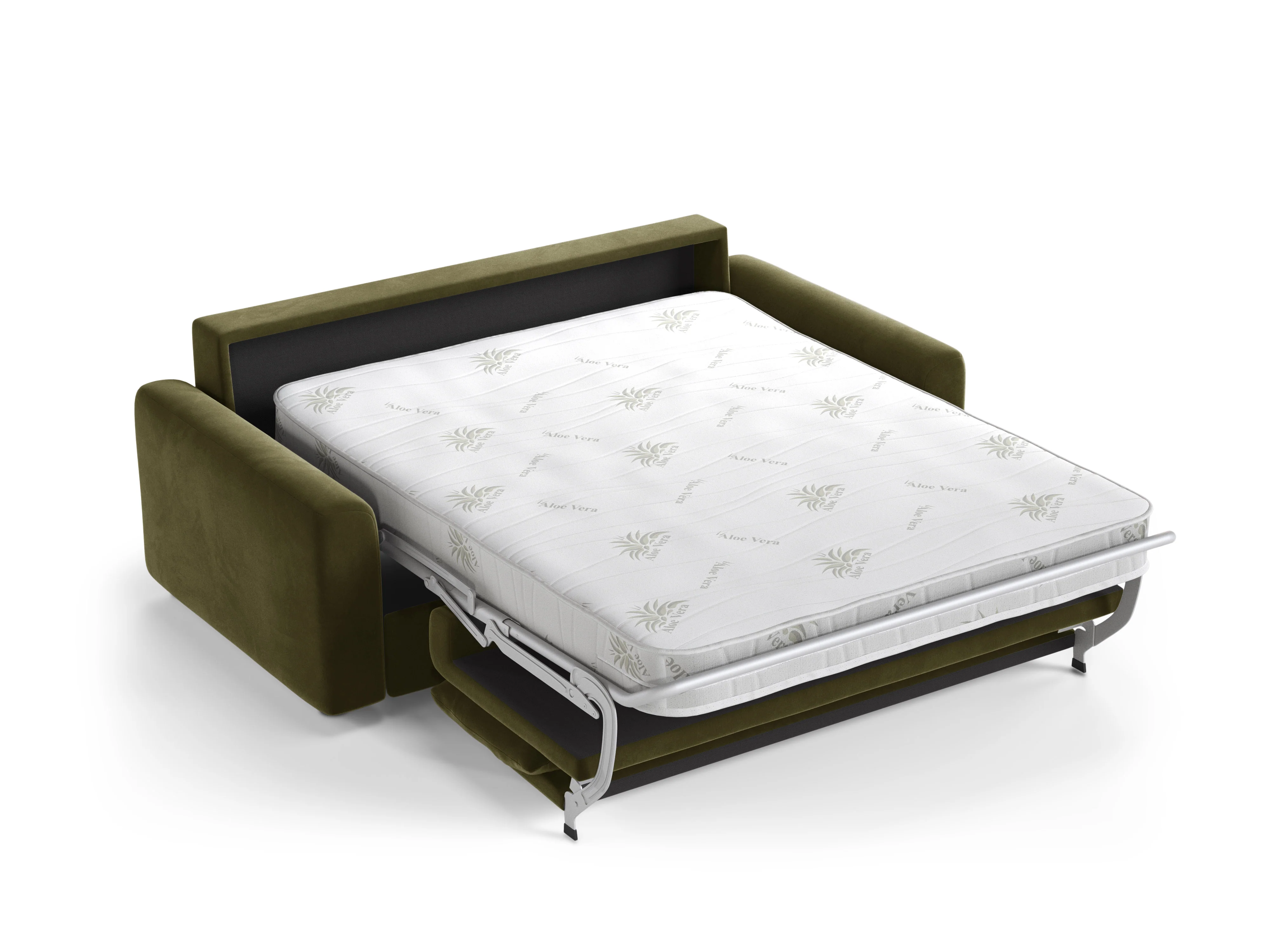 Sofa aksamitna 3-osobowa z funkcją spania DAVID zielony - Image 4