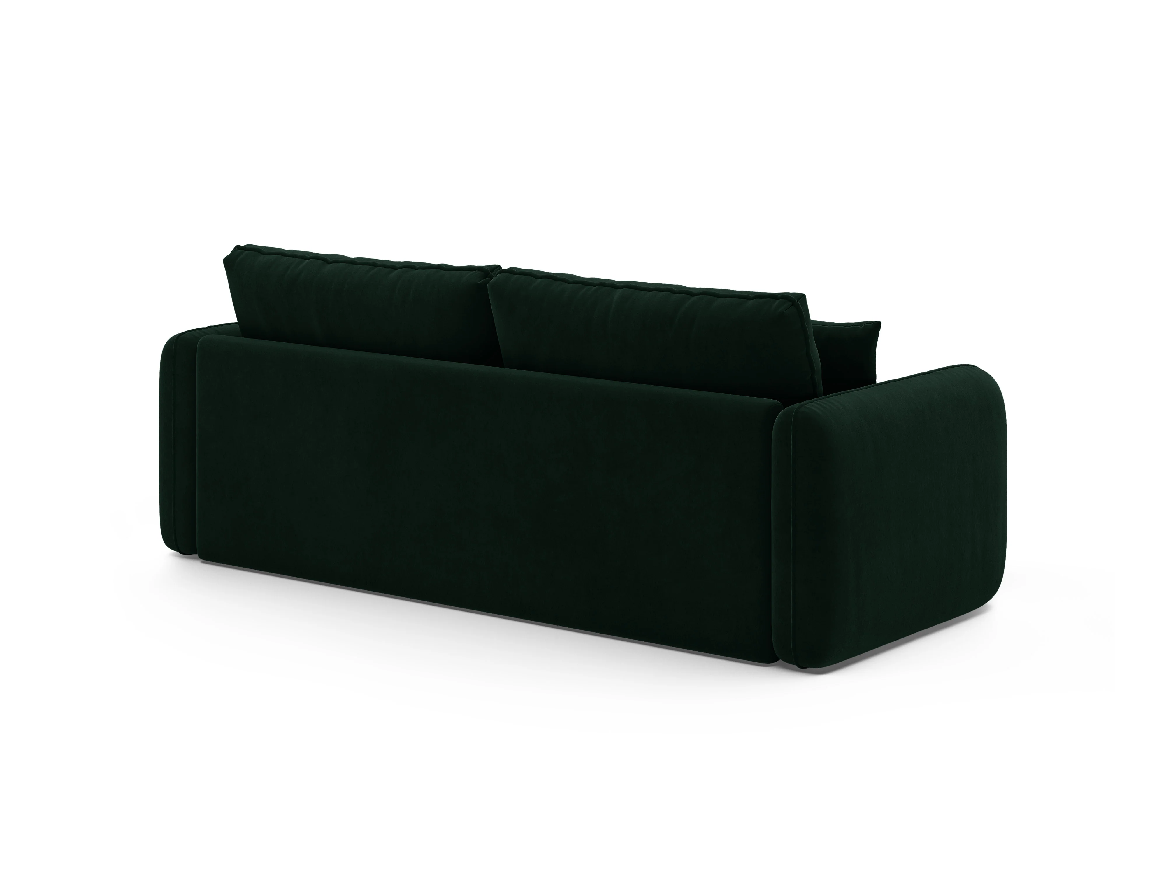 Sofa aksamitna 3-osobowa z funkcją spania DORMI butelkowy zielony - Image 5