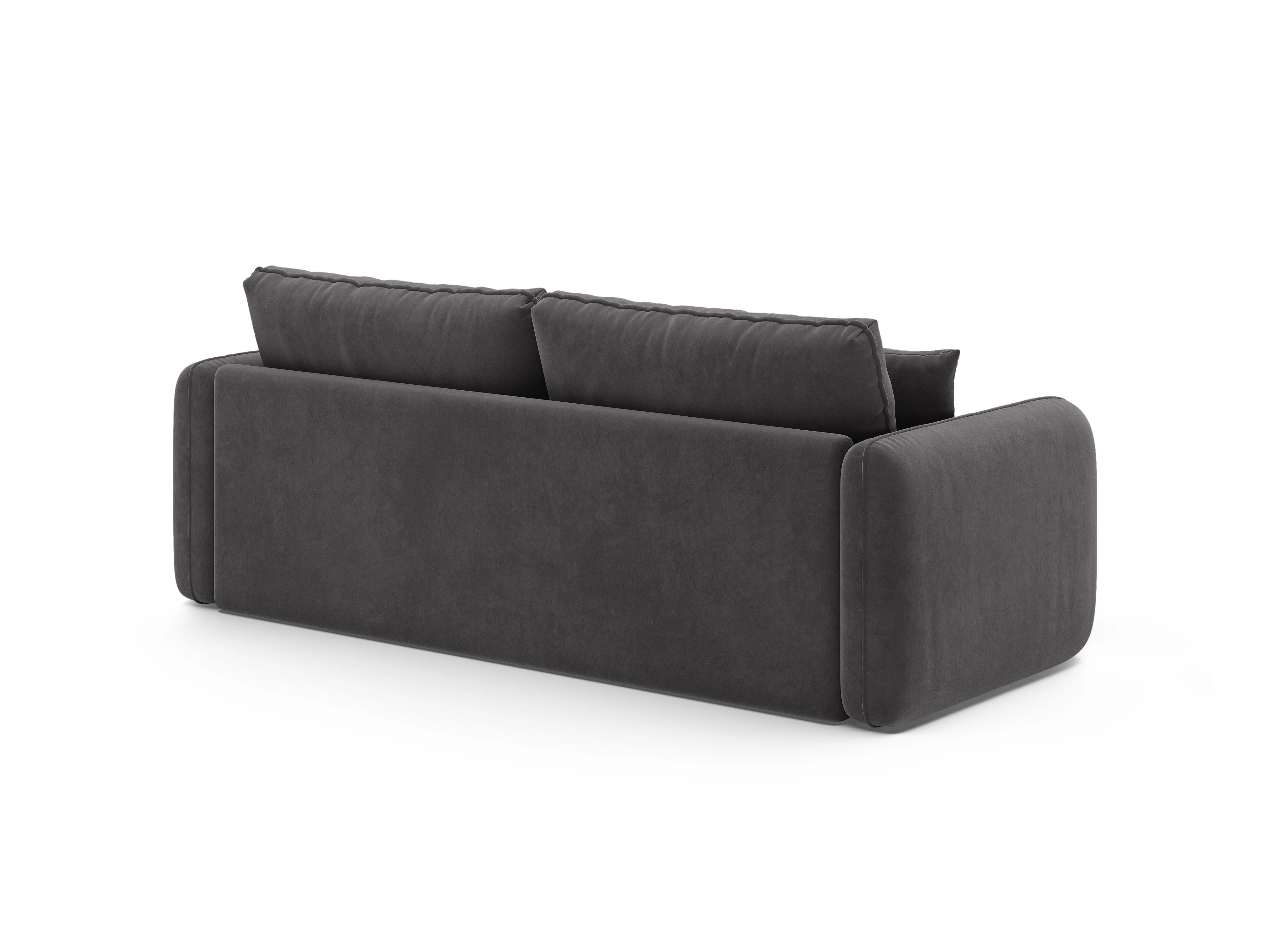 Sofa aksamitna 3-osobowa z funkcją spania DORMI ciemny szary - Image 5