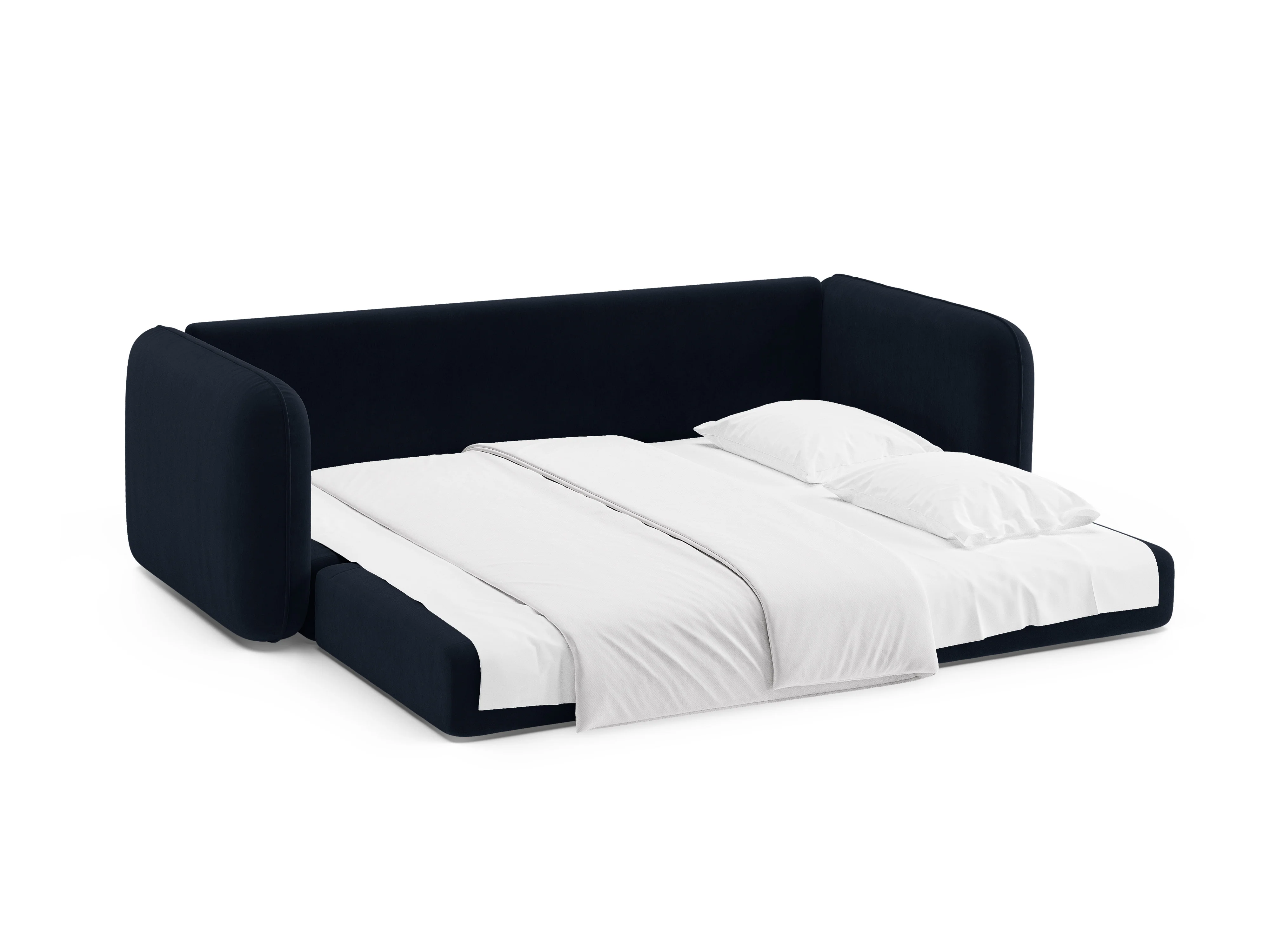 Sofa aksamitna 3-osobowa z funkcją spania DORMI królewski niebieski - Image 7