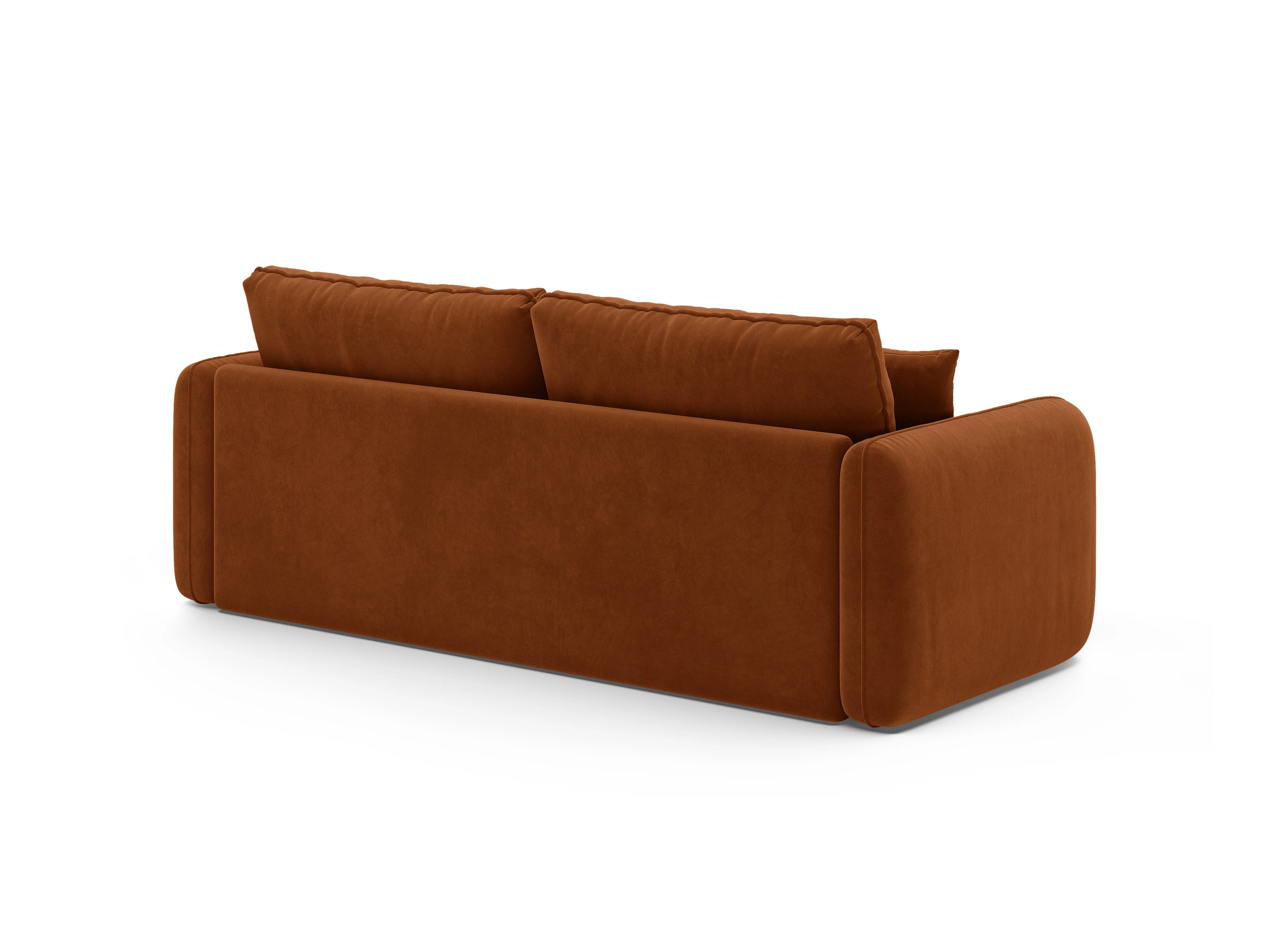 Sofa aksamitna 3-osobowa z funkcją spania DORMI terakota - Image 5