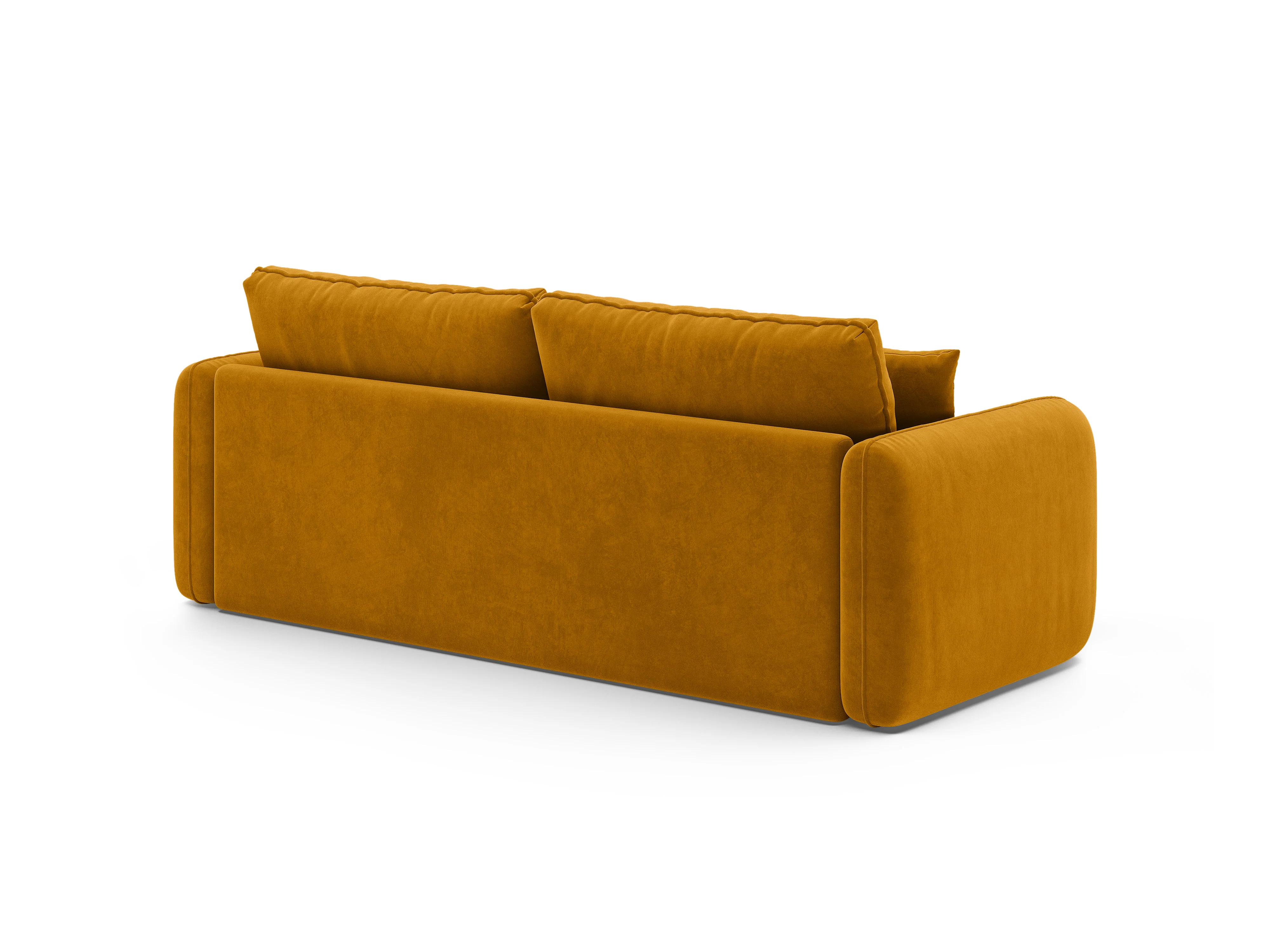 Sofa aksamitna 3-osobowa z funkcją spania DORMI żółty - Image 5