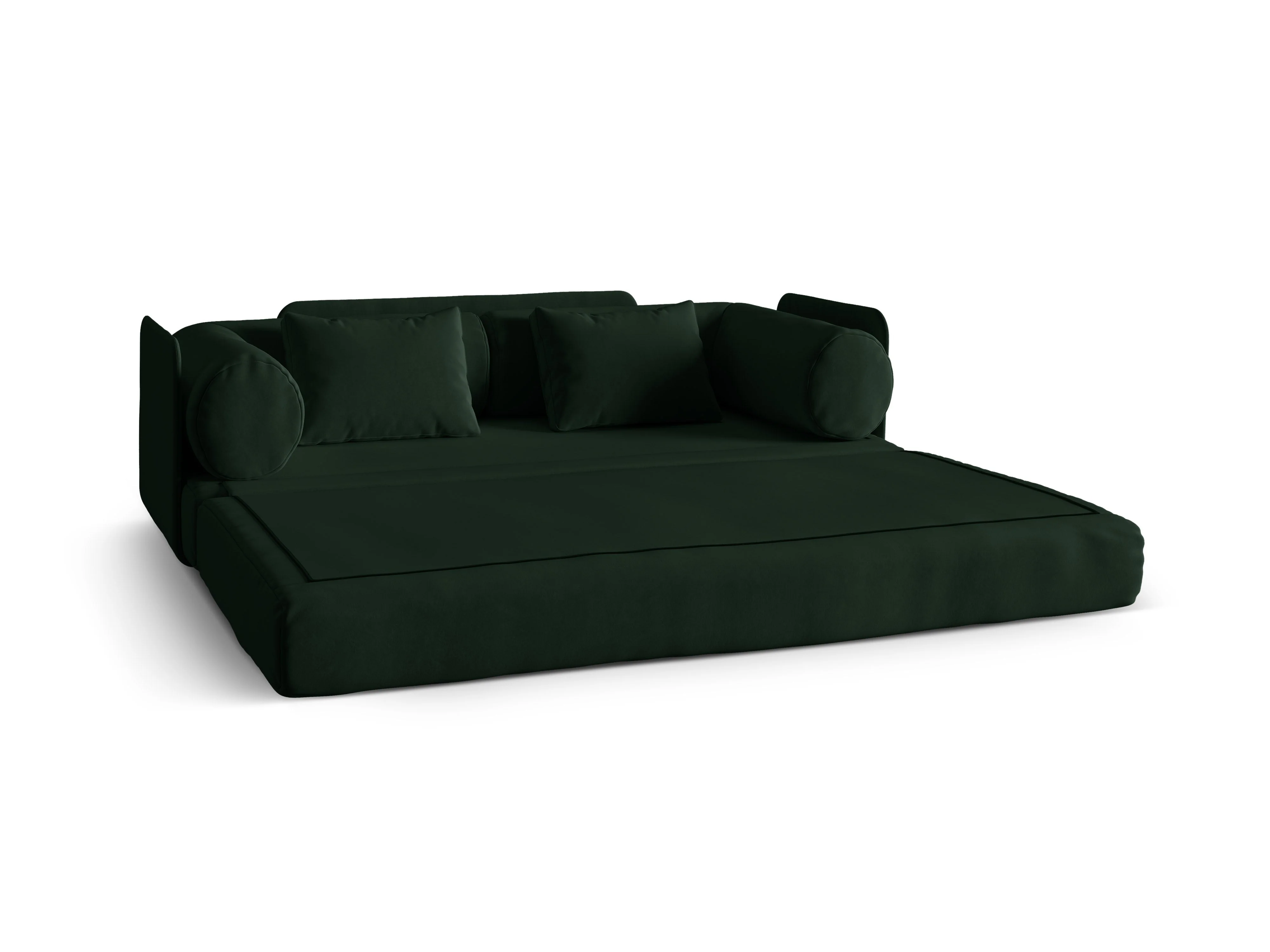 Sofa aksamitna 3-osobowa z funkcją spania DREAMY butelkowy zielony - Image 2